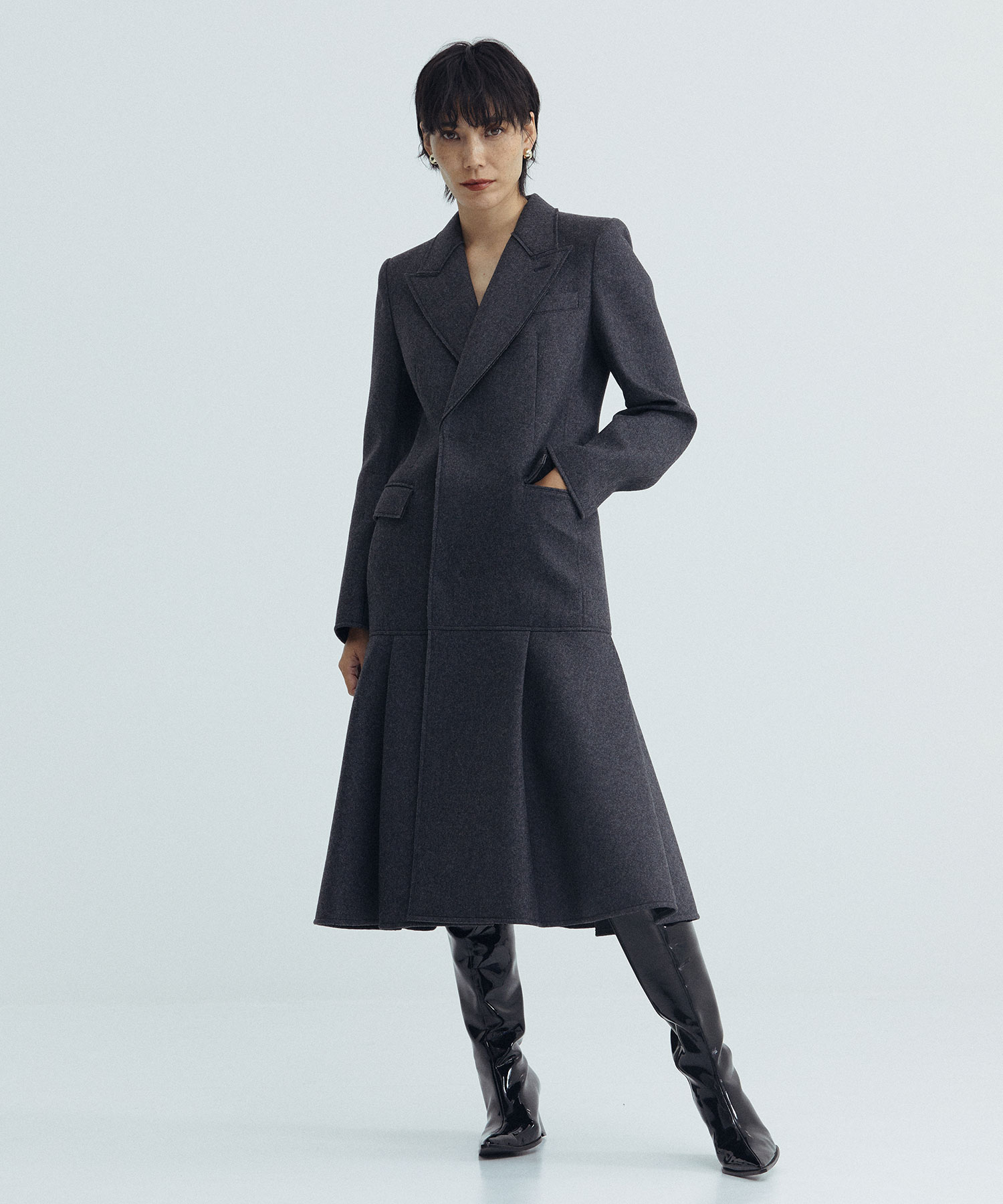 BONDED WOOL TAILORED COAT