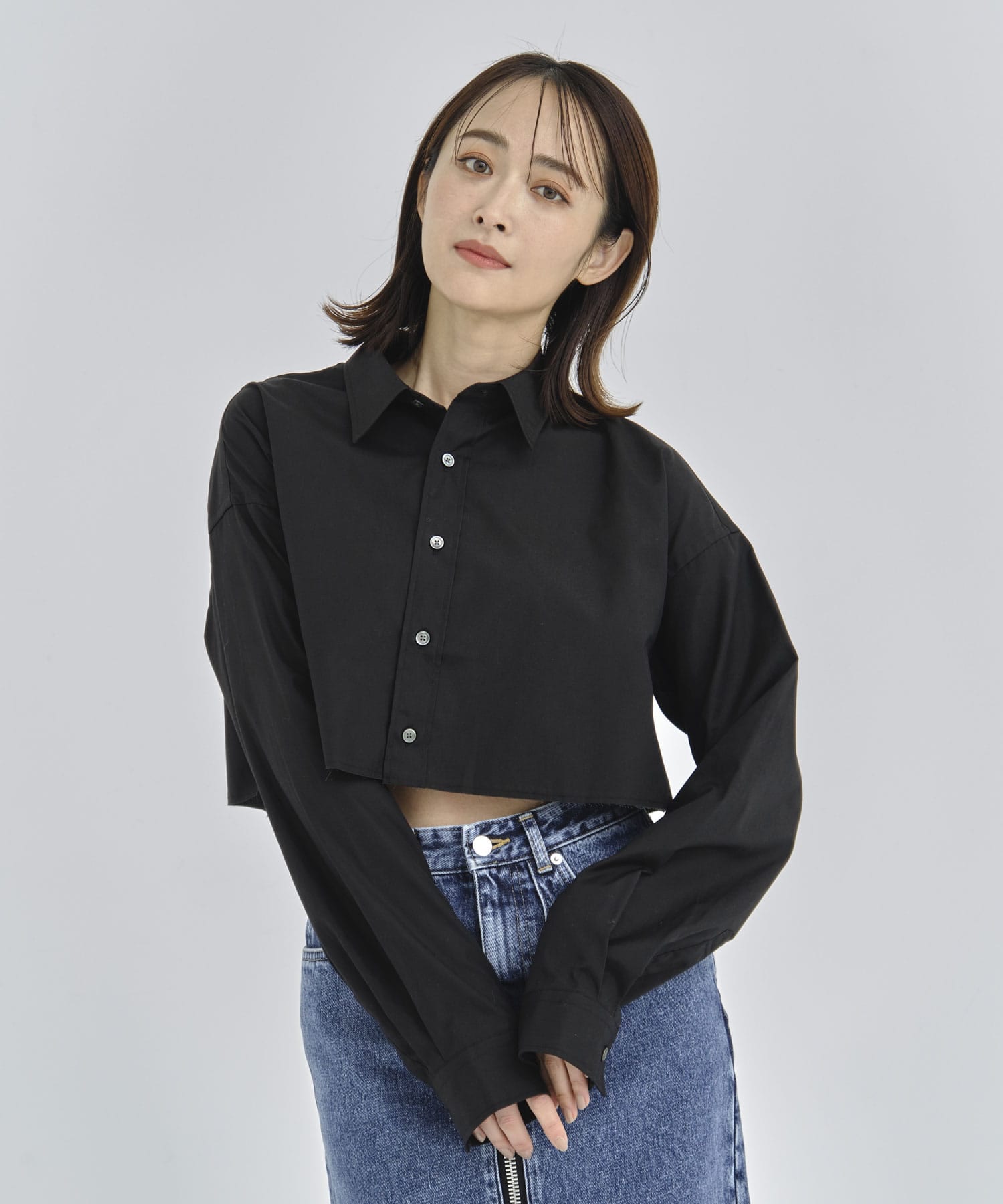 BROADCLOTH CROPPED SHIRT