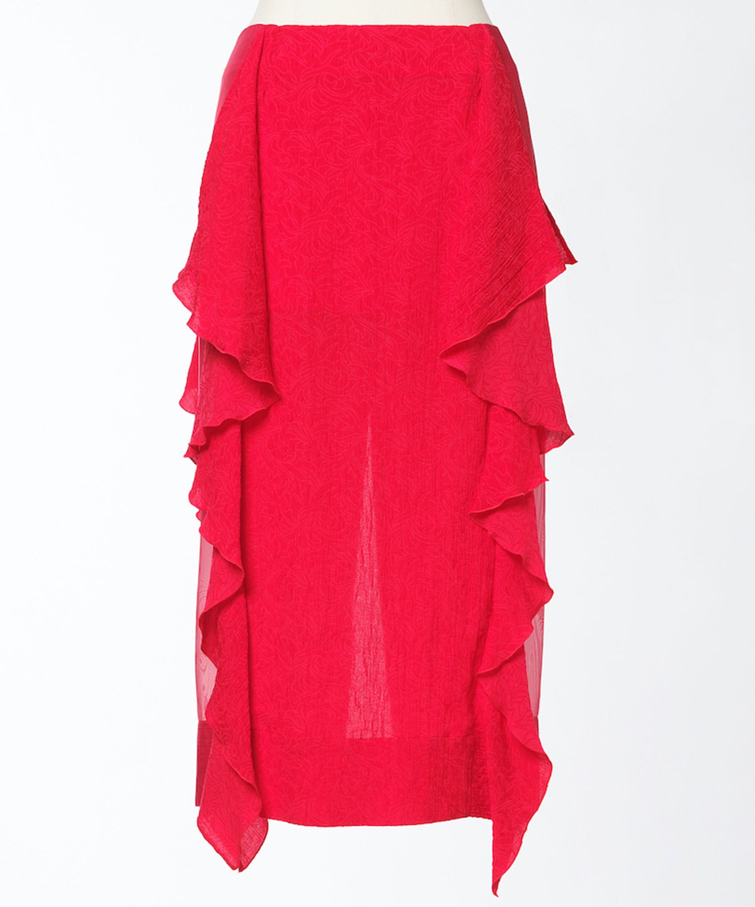BOTANICAL JACQUARD RUFFLE SKIRT