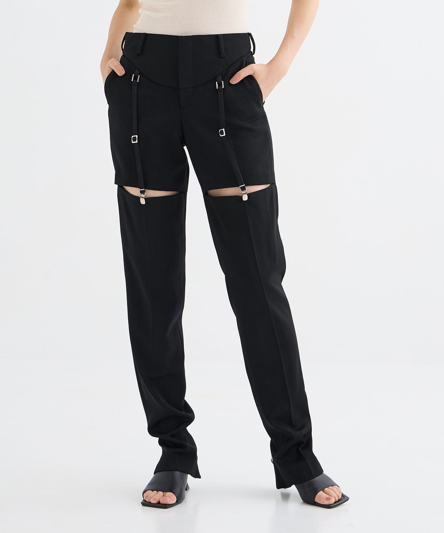 iconic garter-belted boot trousers