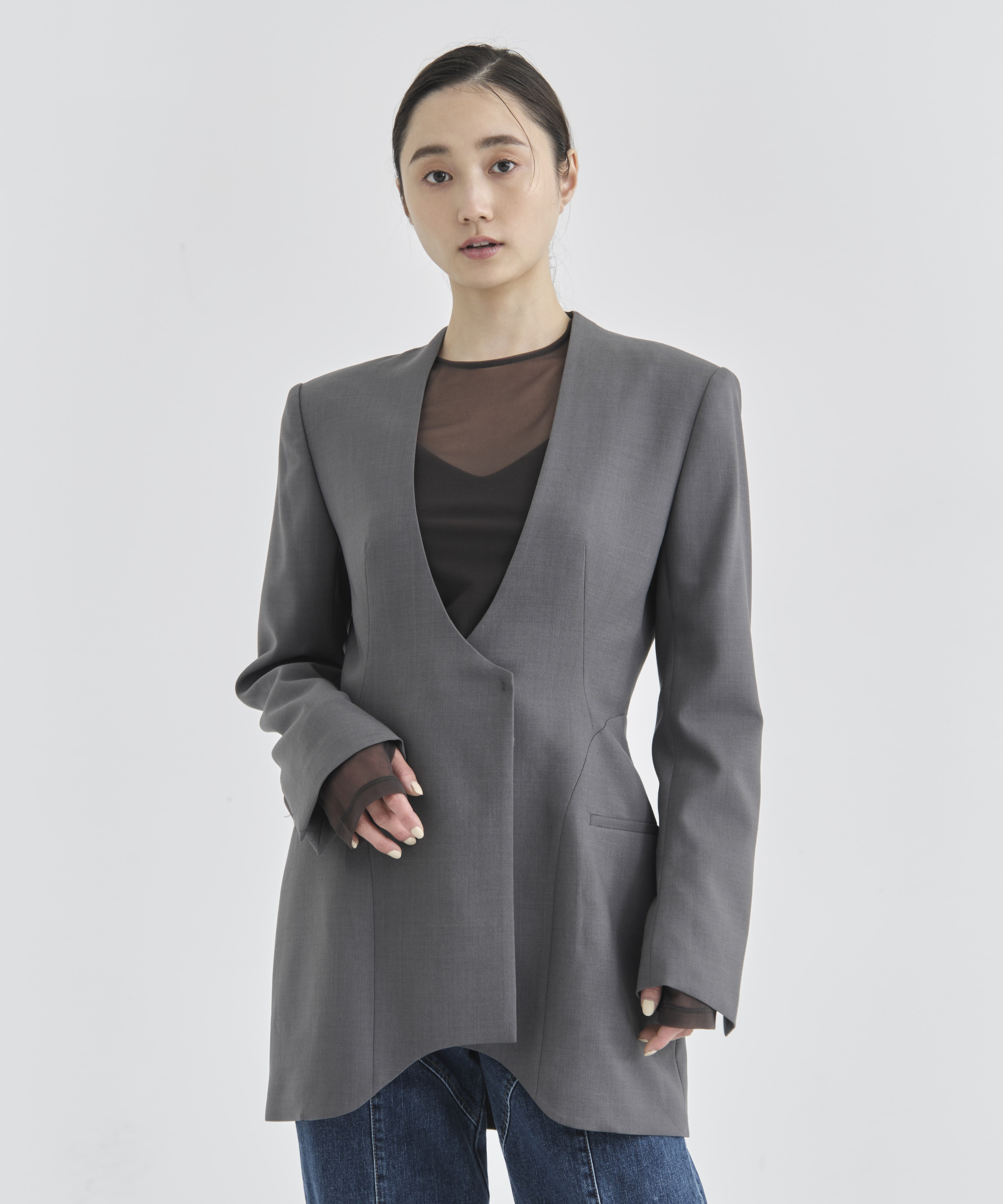 別注 OPEN BACK TAILORED JACKET