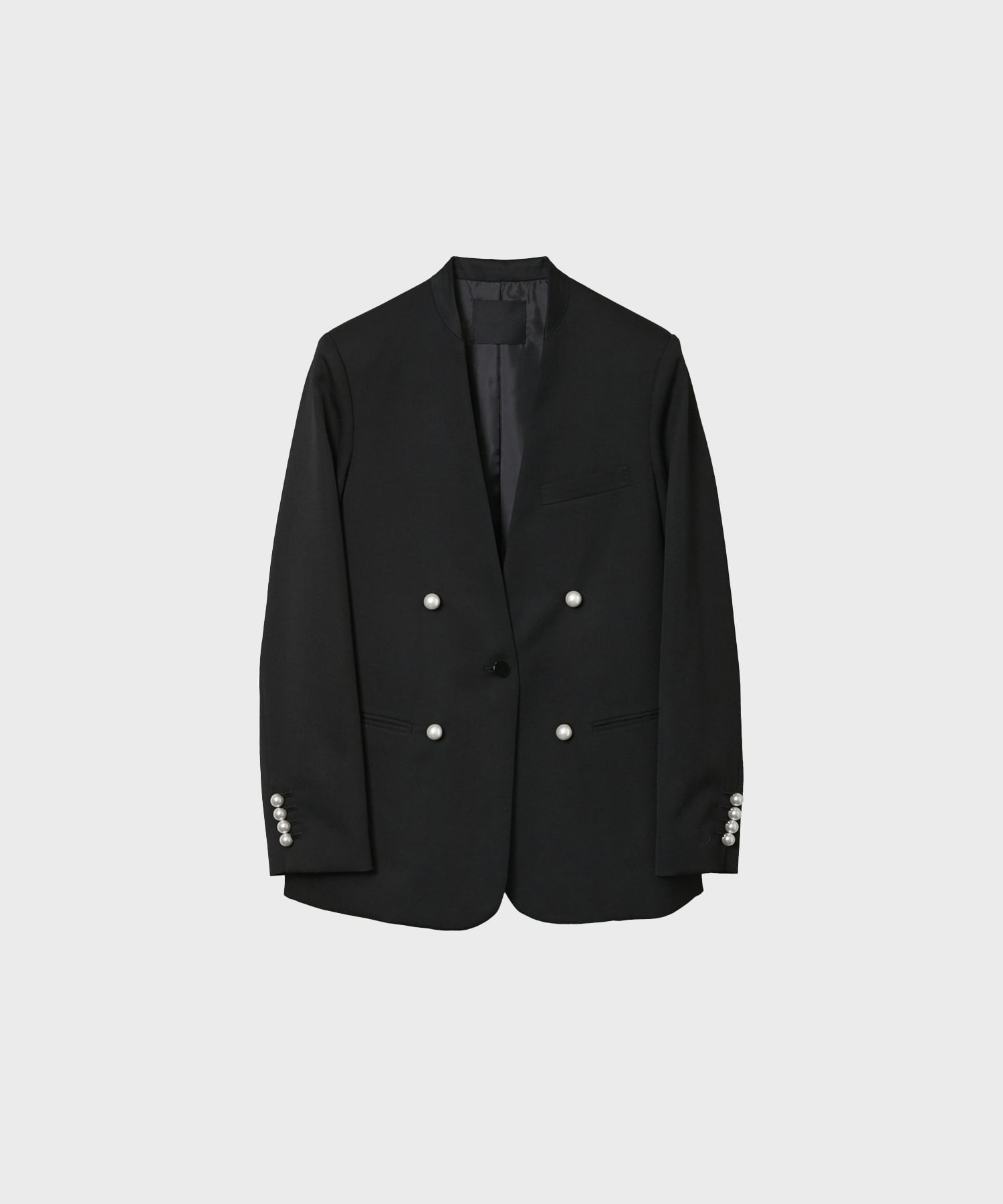 BLACK FORMAL NO COLLAR JACKET