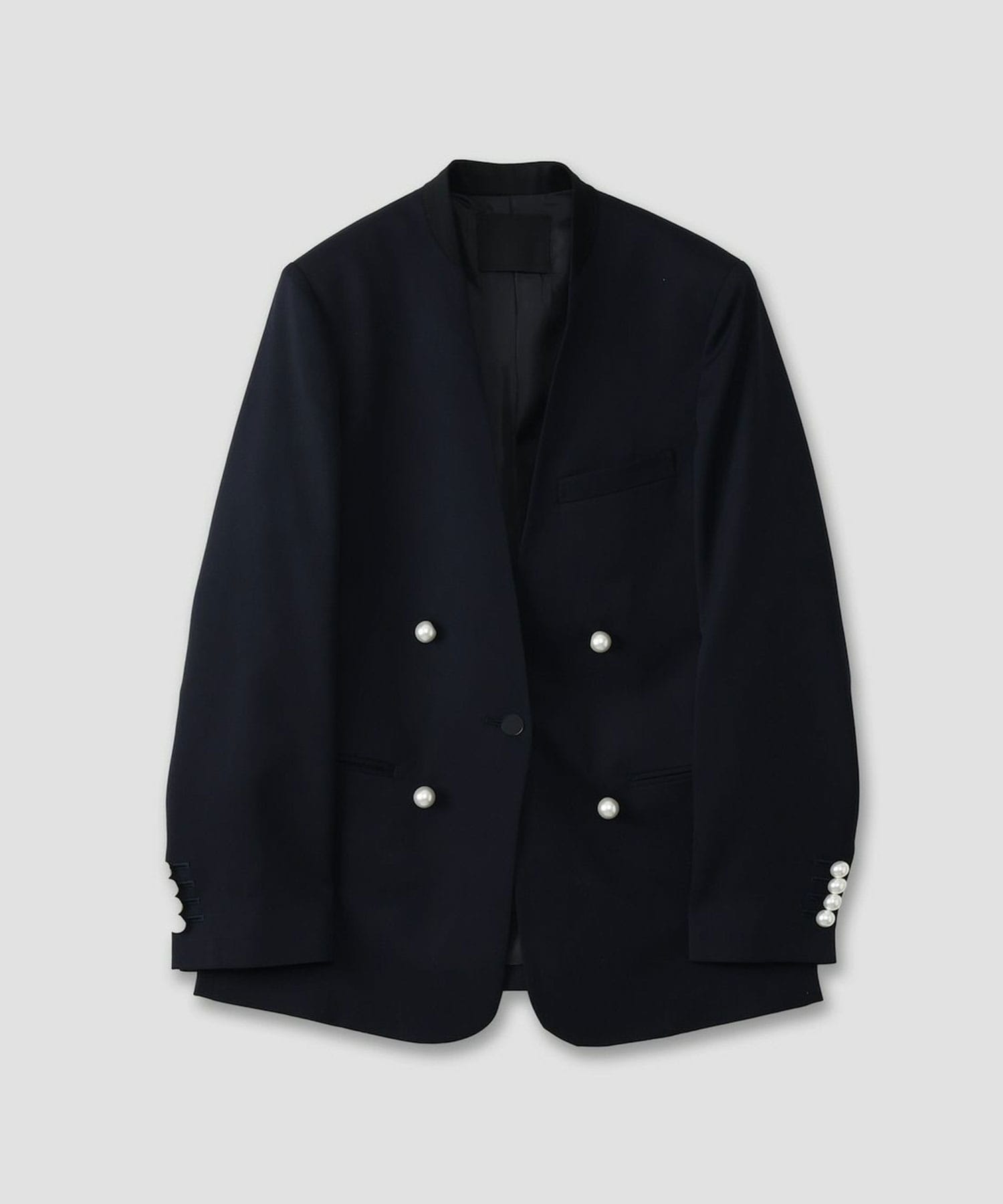 BLACK FORMAL NO COLLAR JACKET