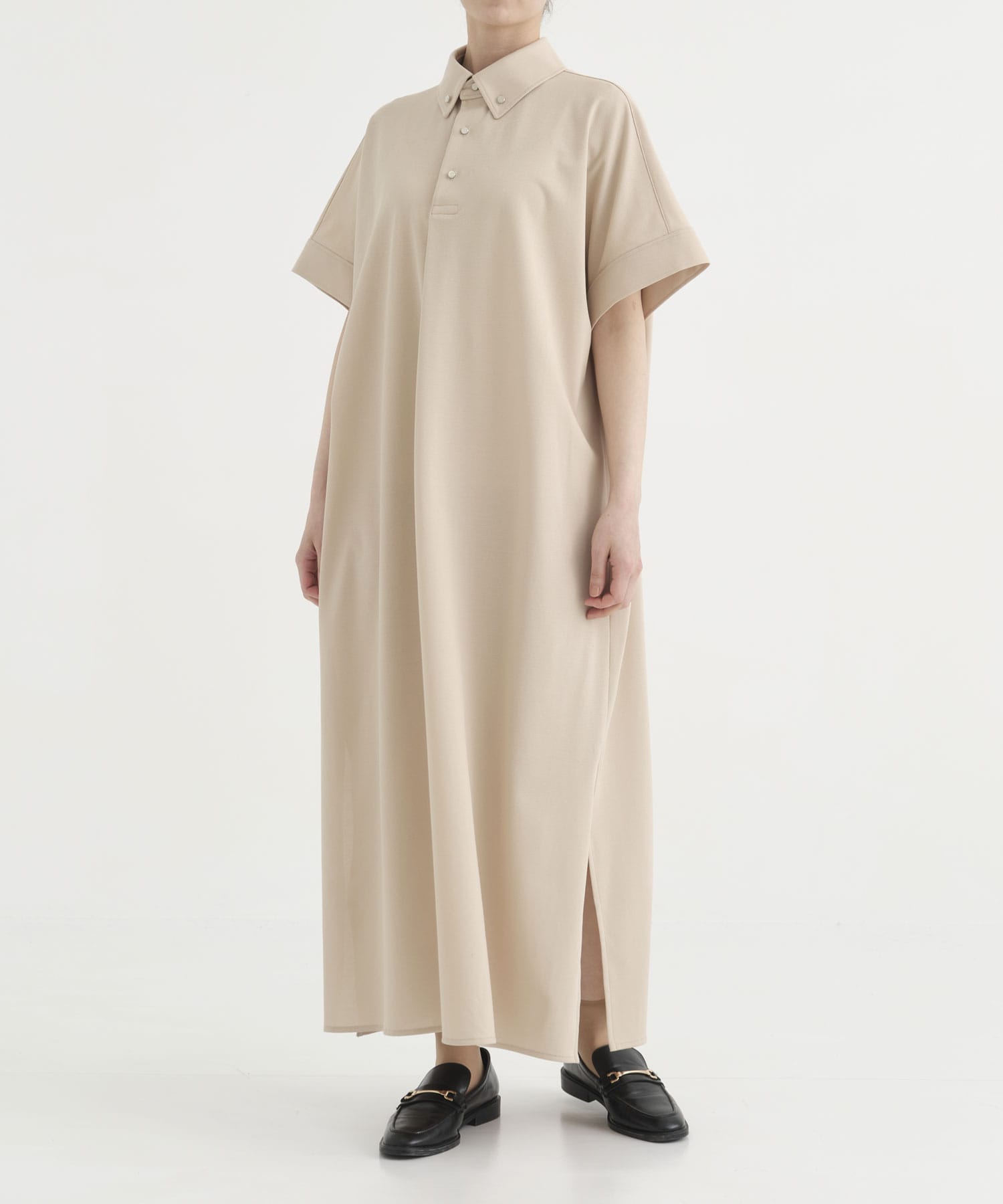 RERACS FRONT TUCK BUTTON DOWN POLO DRESS