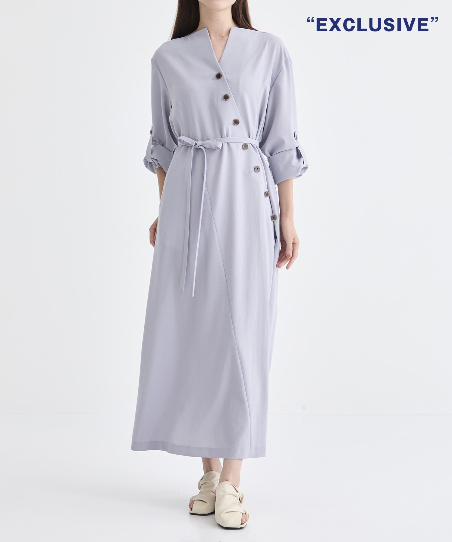 別注 Sesilia asymmetry panel dress LAV