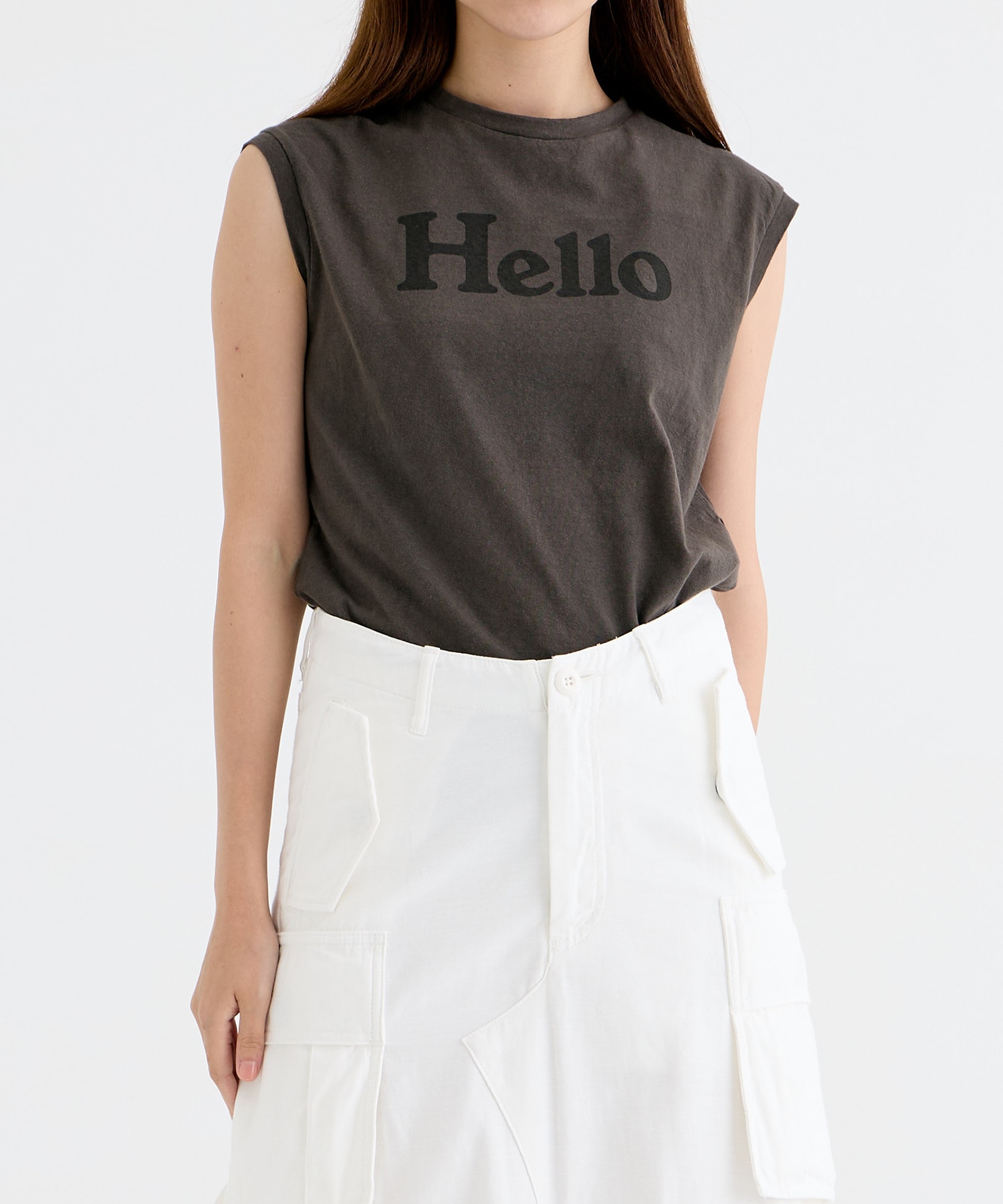 HELLO NOSLEEVE TEE