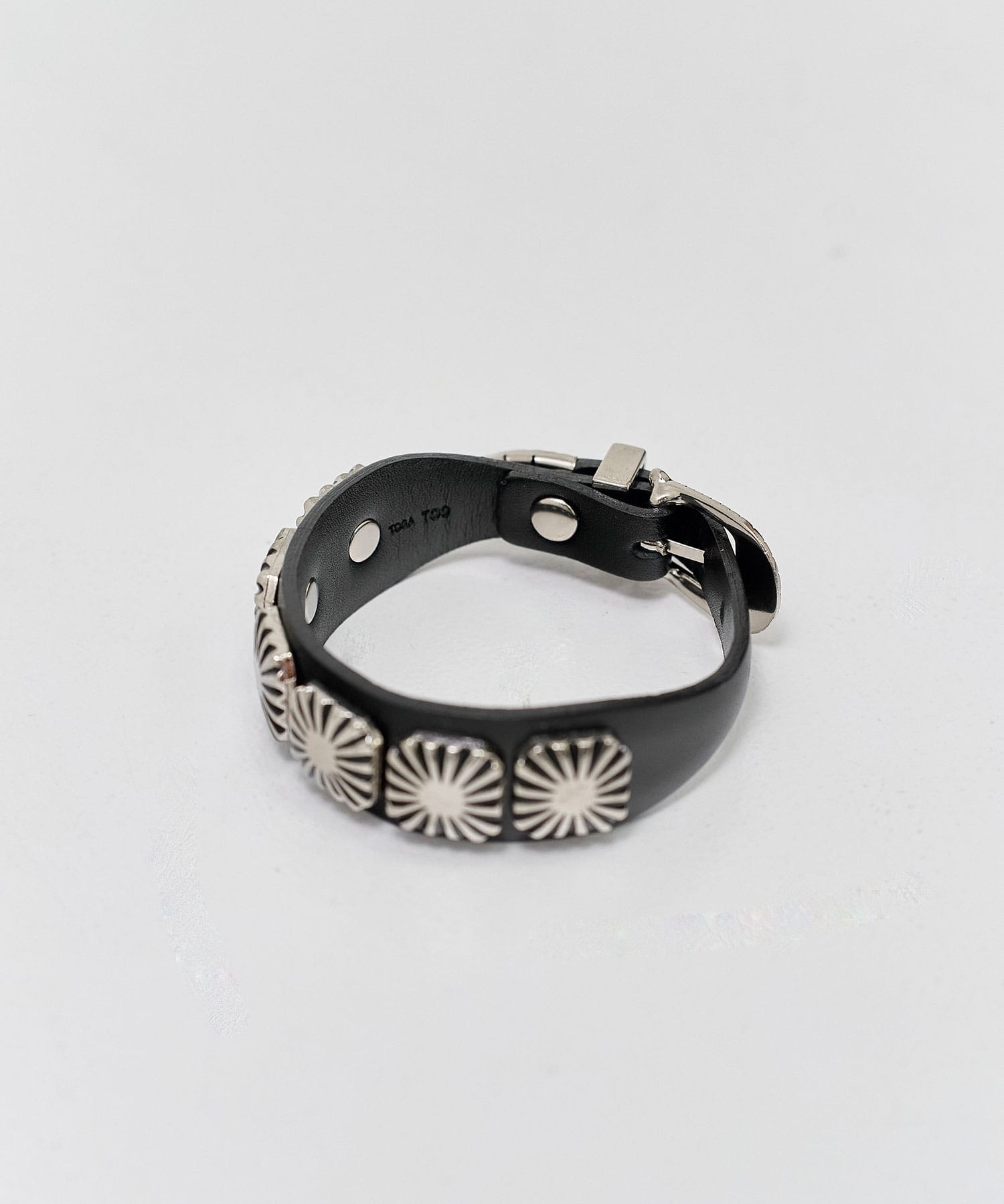 Concho leather bangle