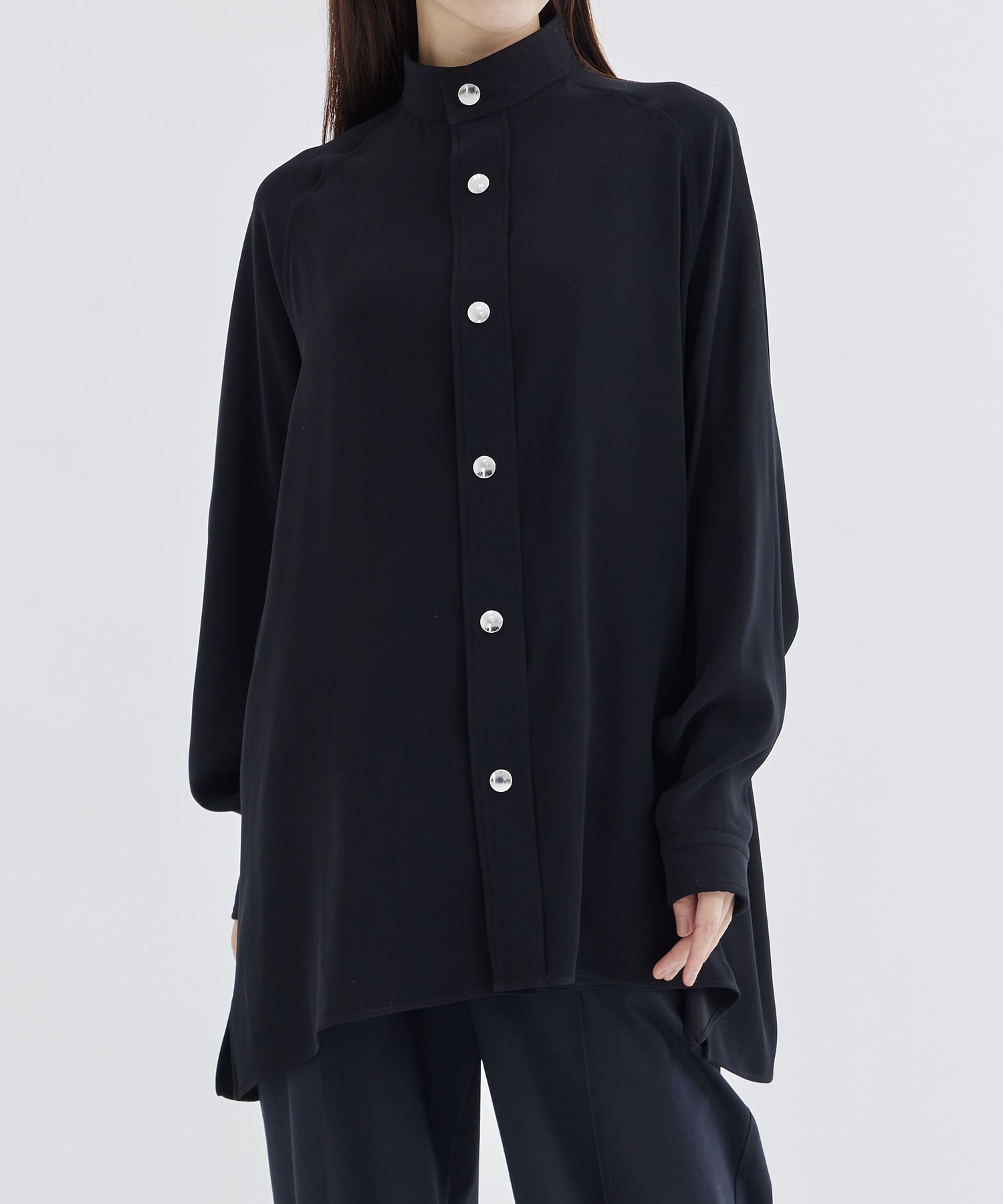 RERACS STAND COLLAR RAGLAN SHIRT