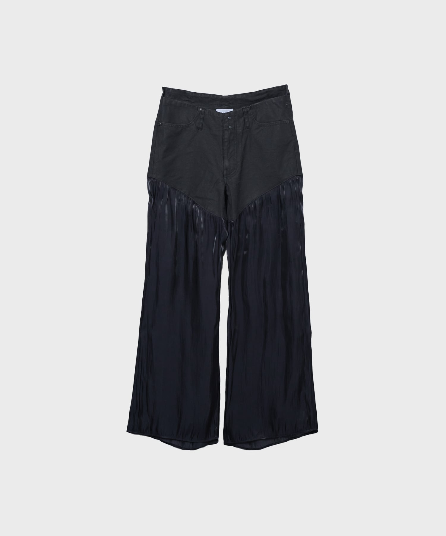 JEAN FLARE PANTS BLACK LEATHER