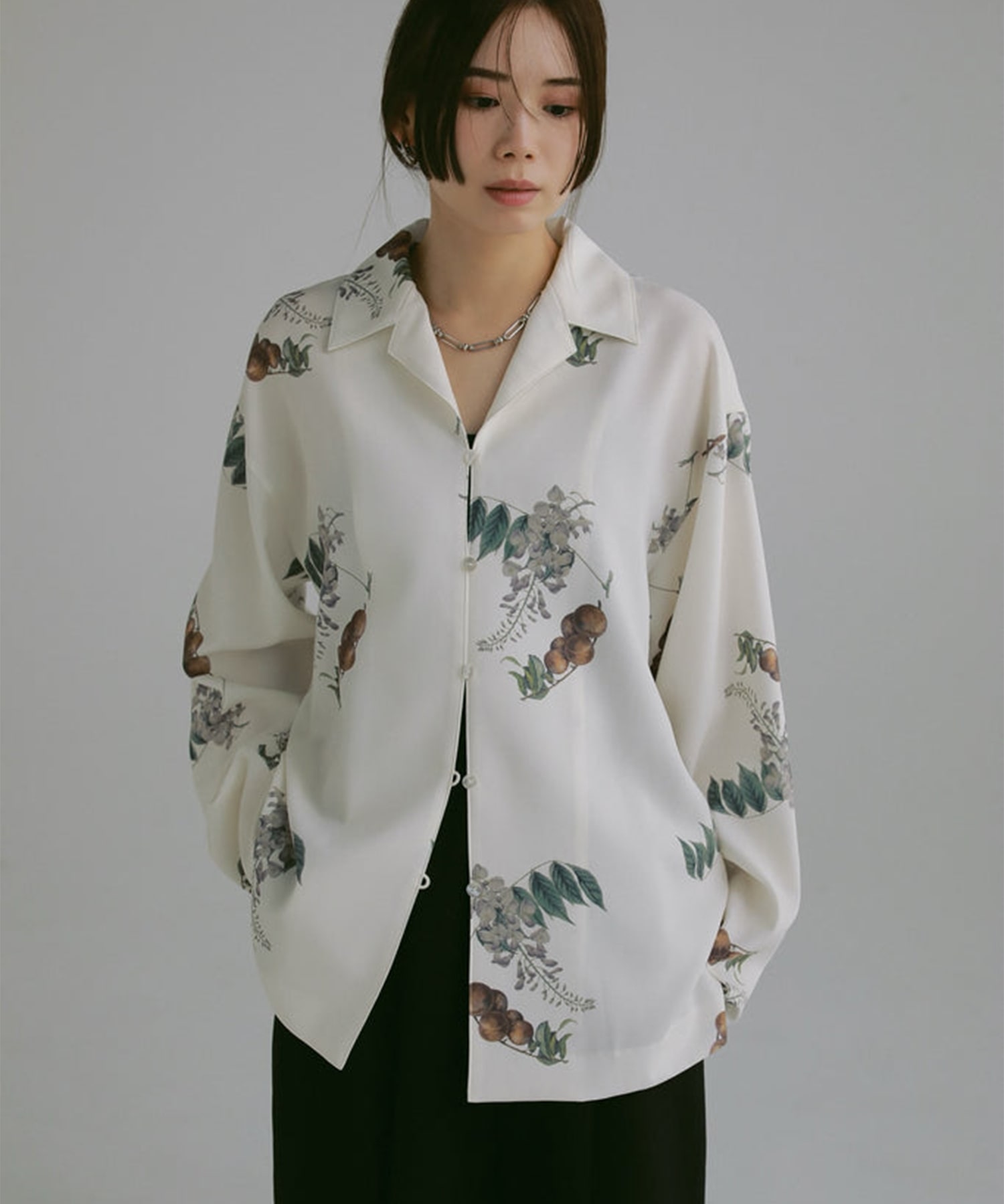 botanical open collar shirts