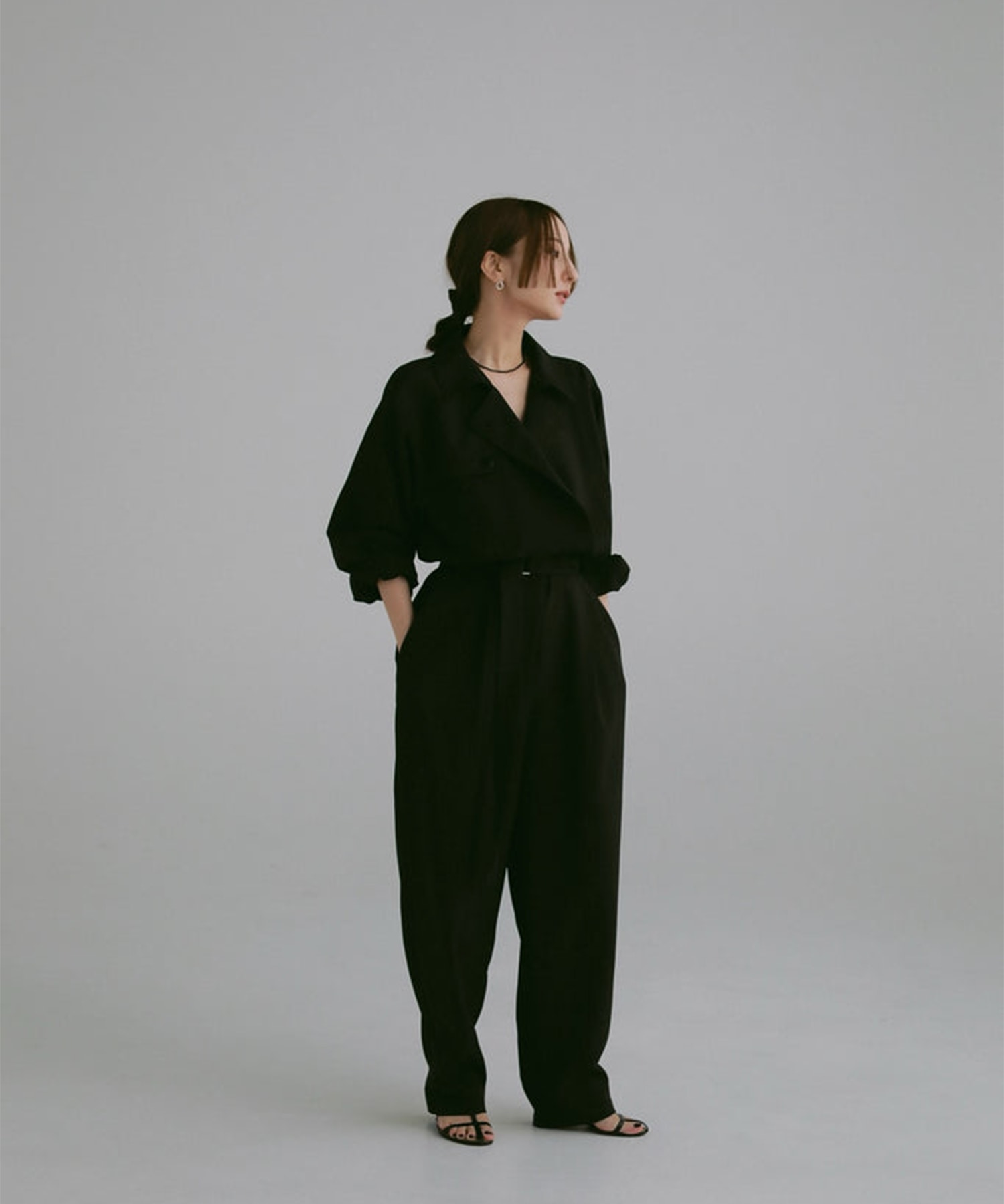 trench collar jumpsuit