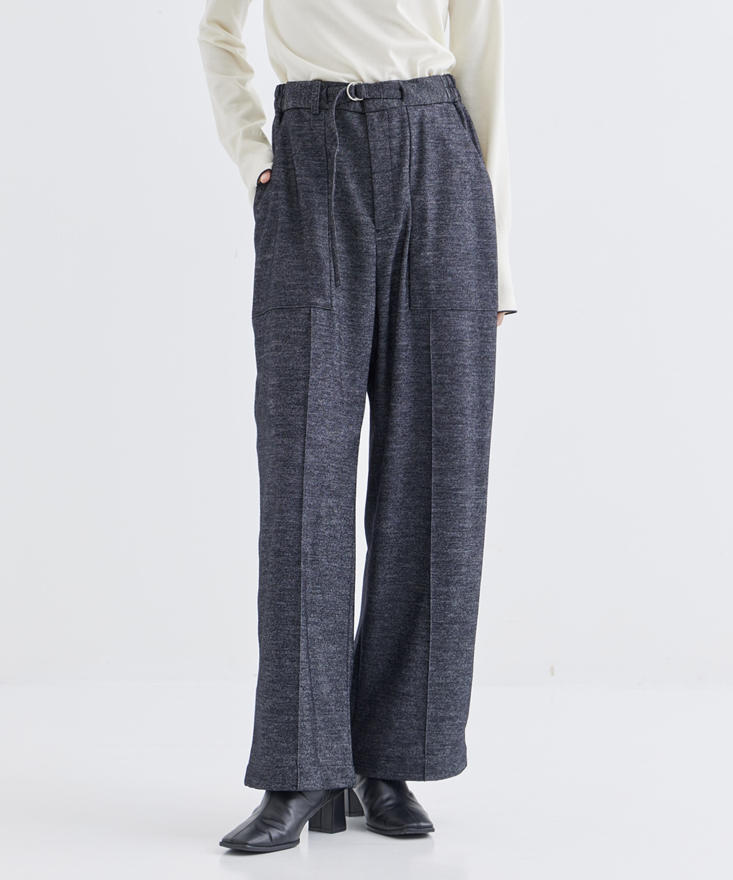 WASHABLE TWEEDY JERSEY BAKER PANTS