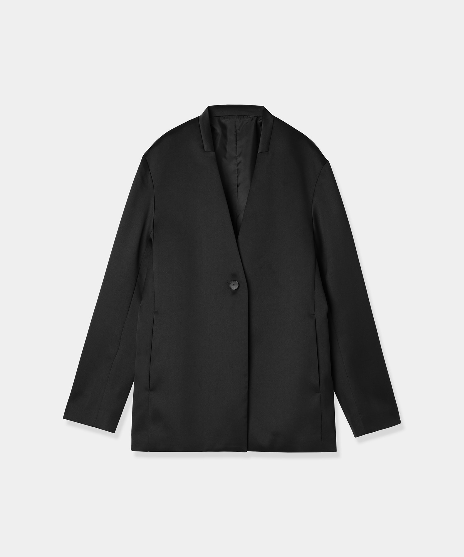 mat satin no collar jacket