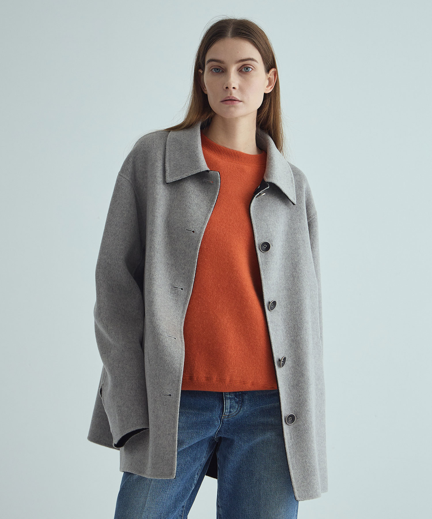 CASHMERE REVERSIBLE SHORT COAT