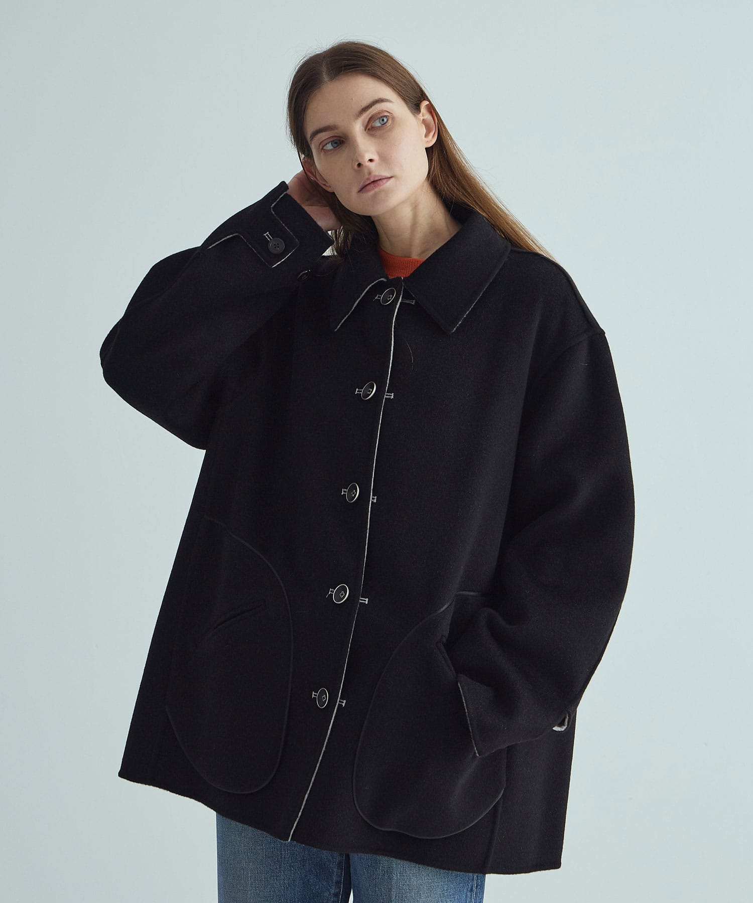 CASHMERE REVERSIBLE SHORT COAT