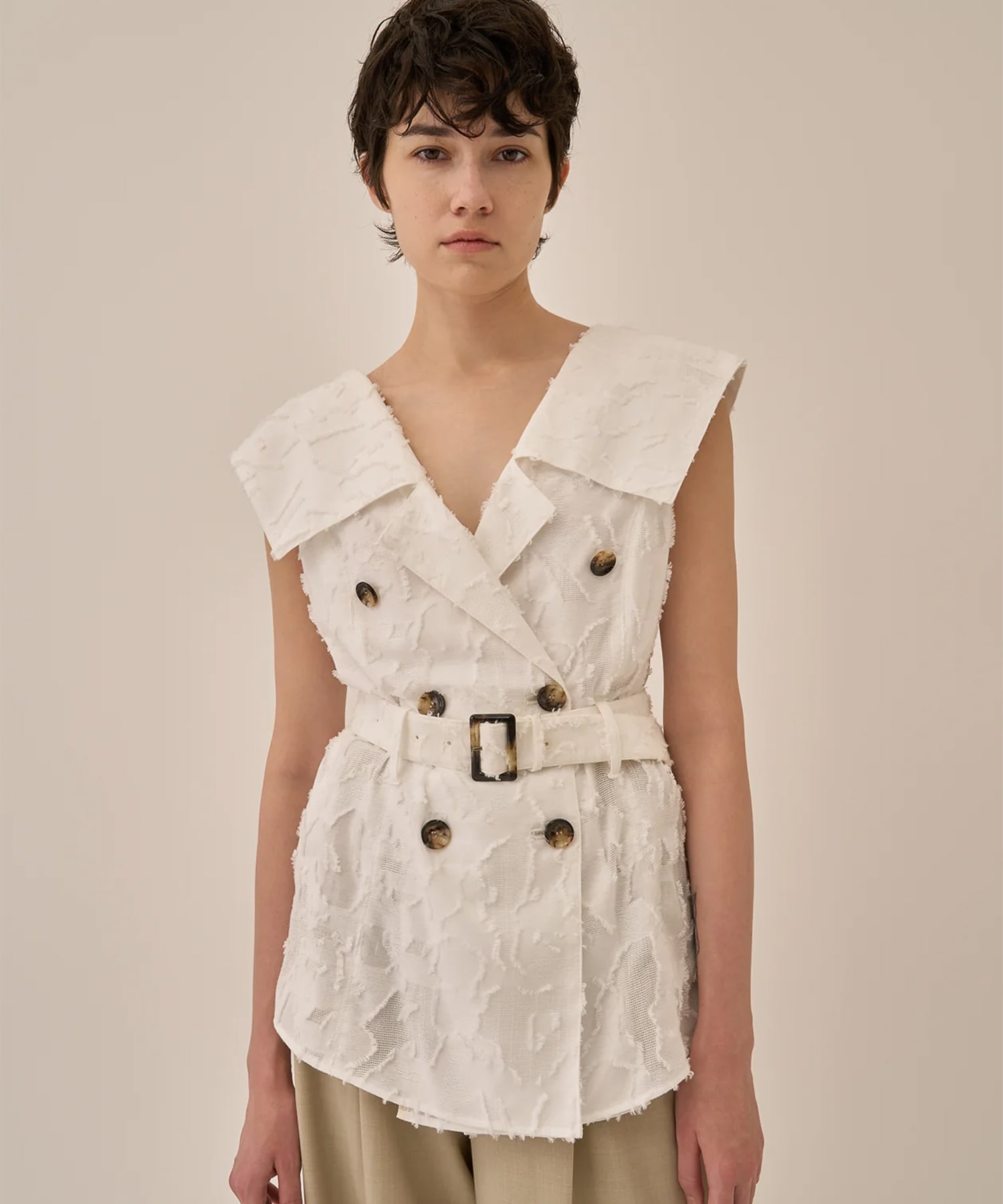 Block flower shirt WH