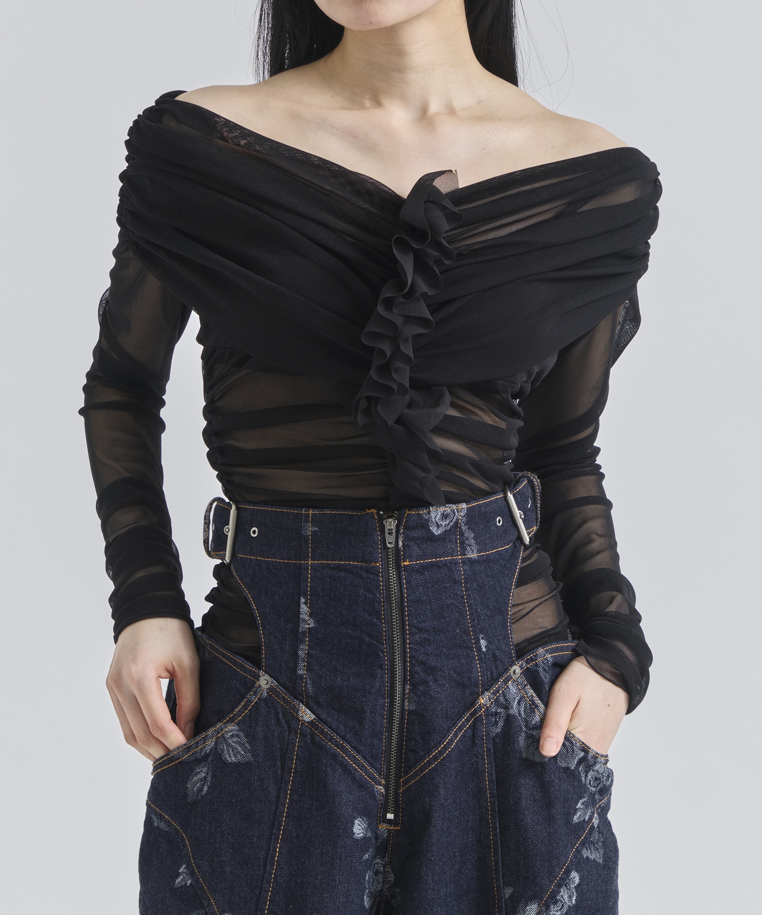TULLE FRILLED BODYSUIT