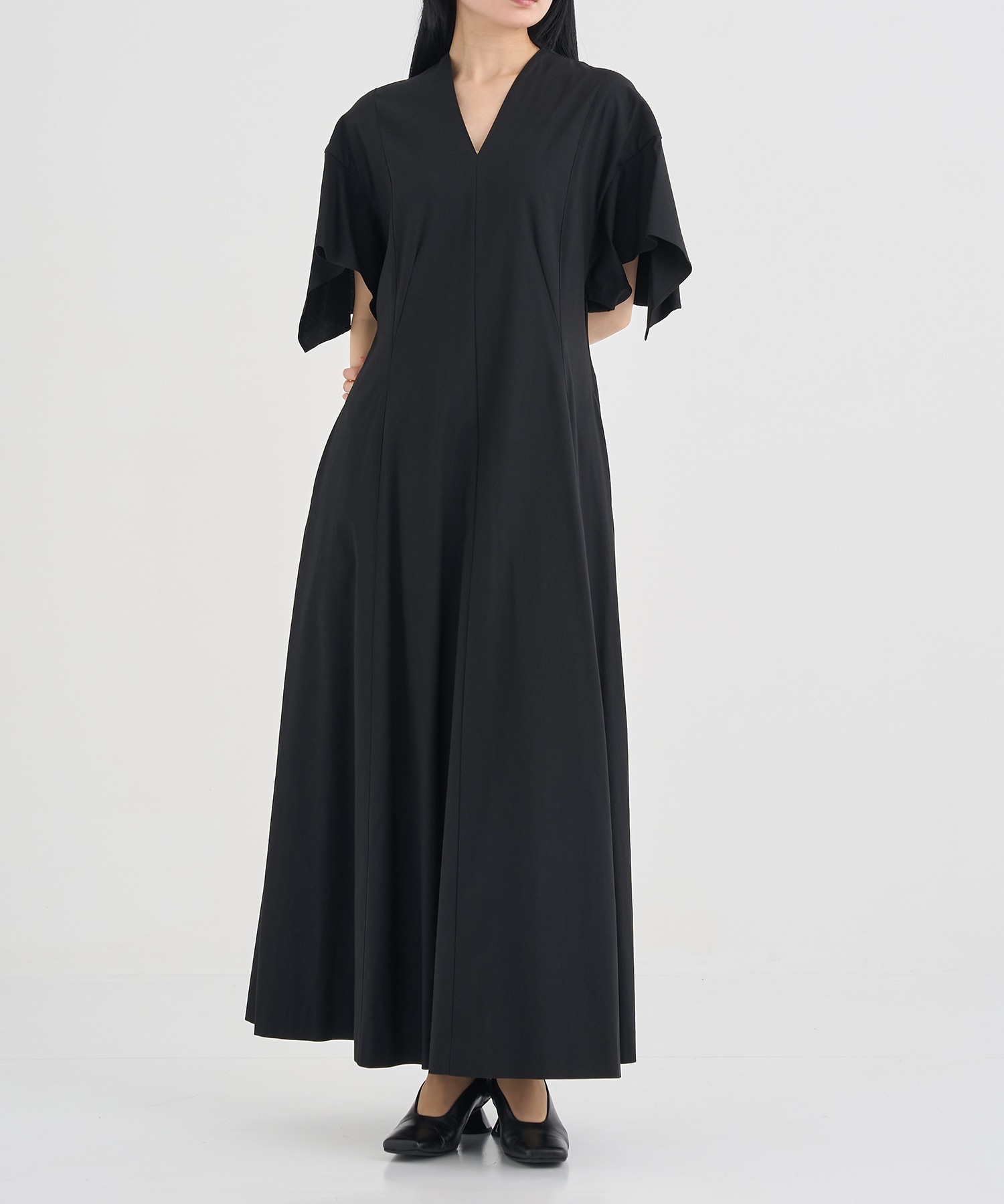 Tamara drape sleeve dress BK