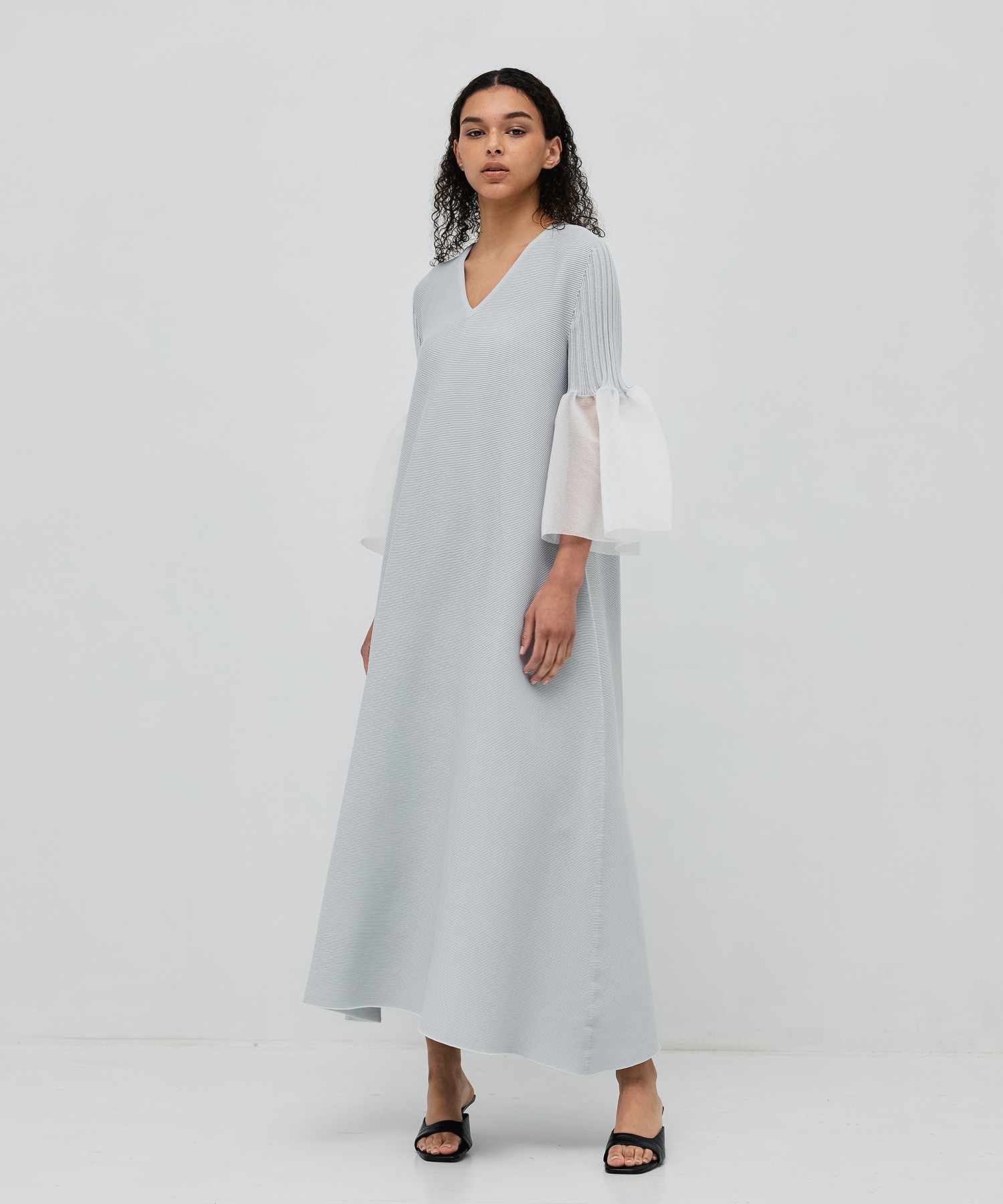 POTTERY LUCENT LONG BELL SLEEVE FLARE DRESS