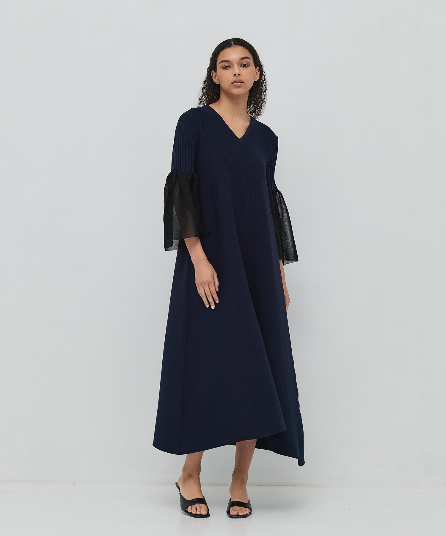 POTTERY LUCENT LONG BELL SLEEVE FLARE DRESS