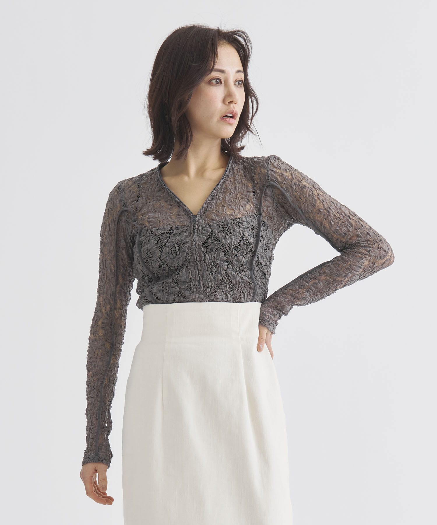 CO-25085 Lace Knit Bodysuit