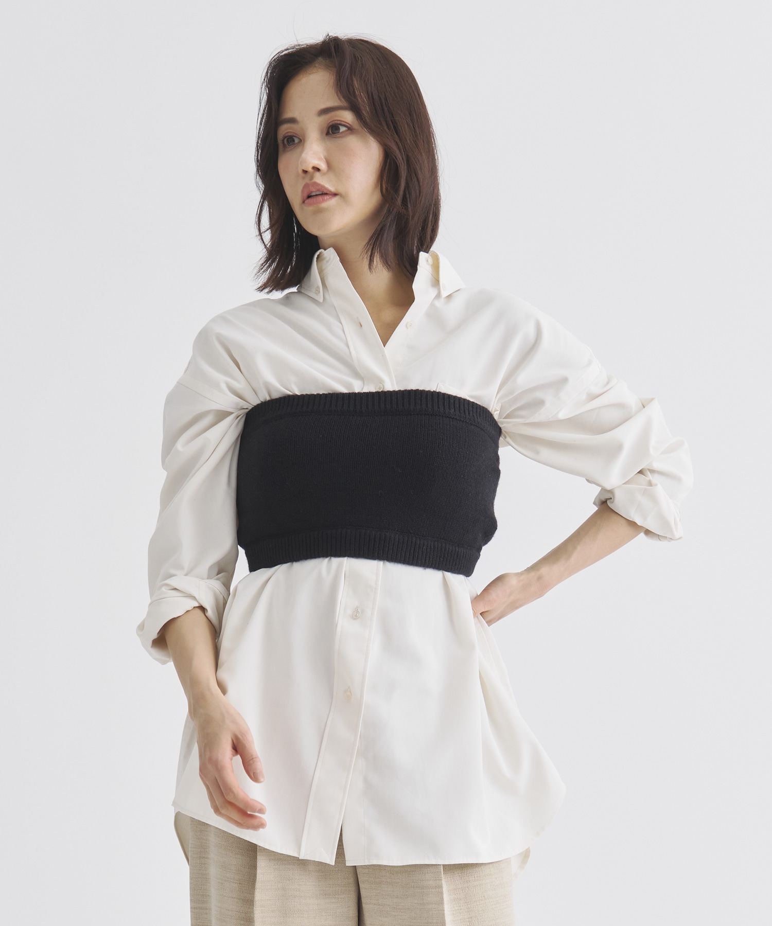 【WEB限定】knit bare top