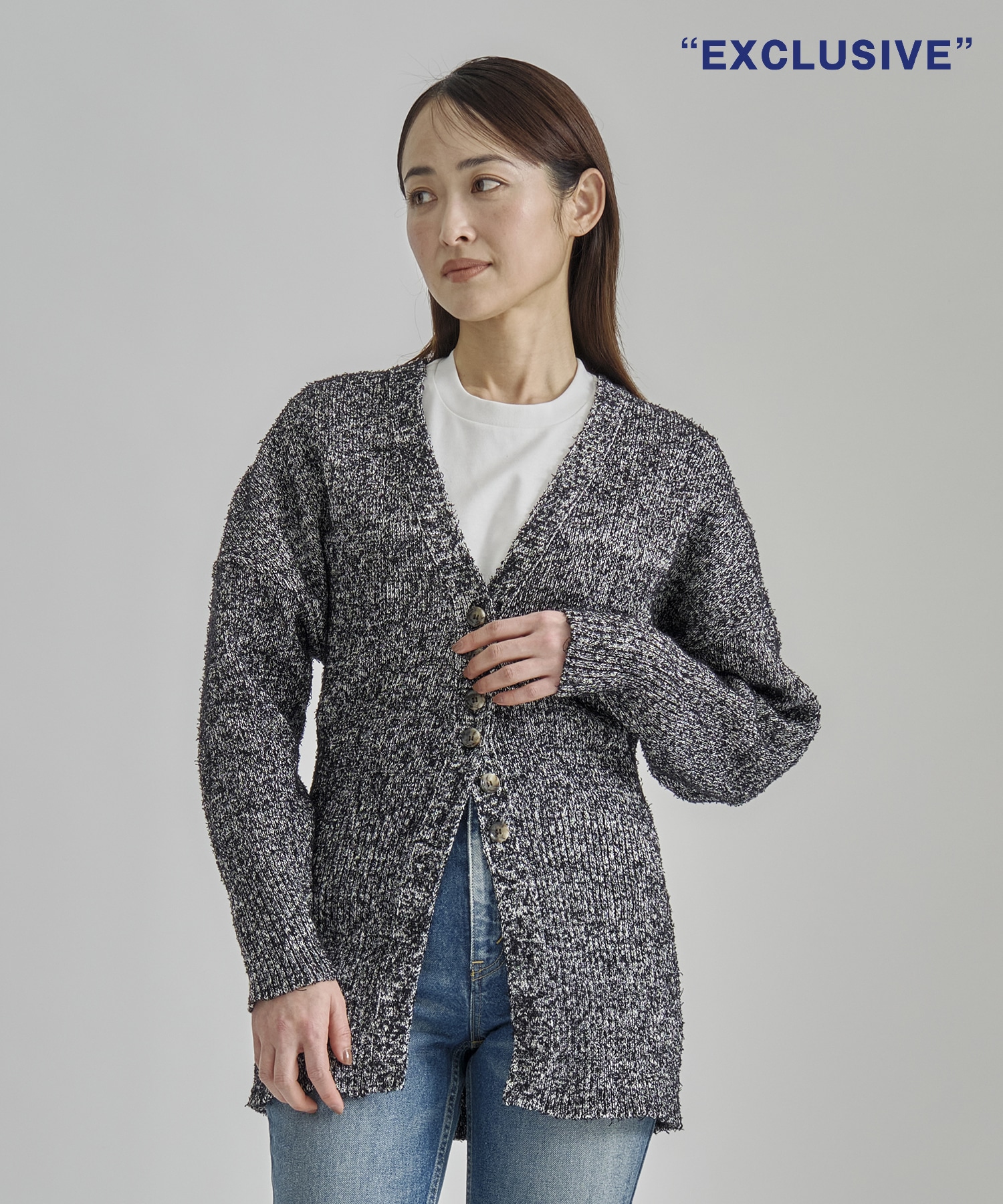 別注 Tweed Like Knit Cardigan