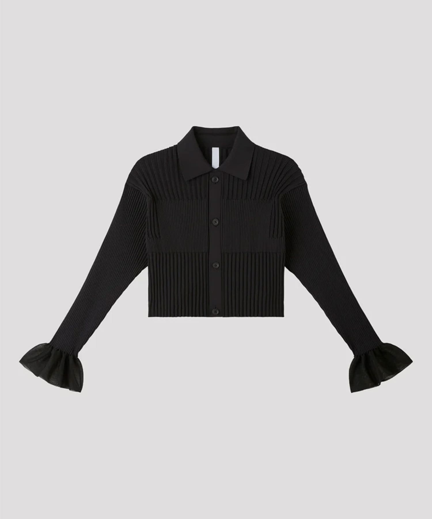 FLUTED LUCENT CROPPED SHIRT CARDIGAN