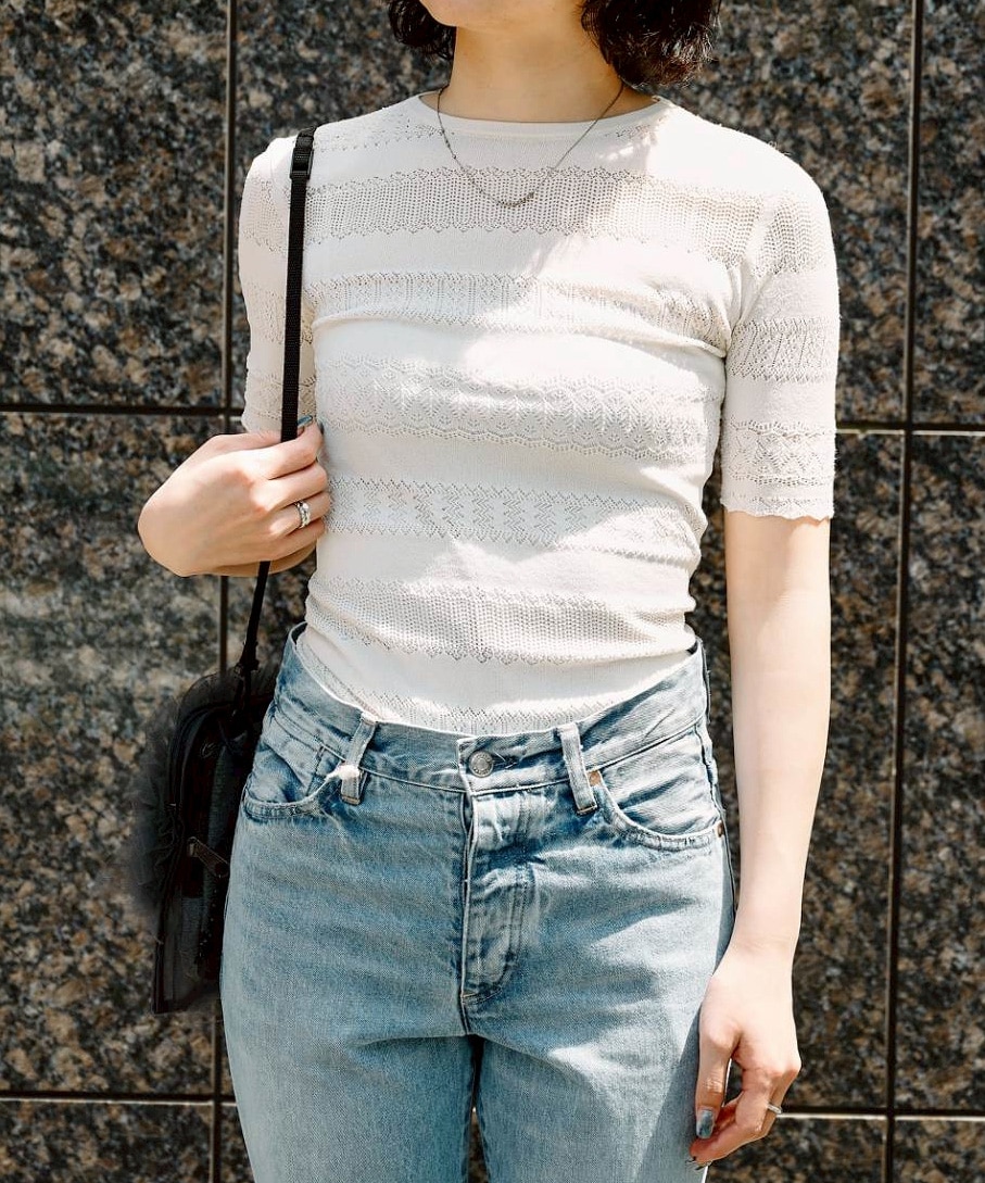 STRETCH LACE KNIT BODYSUIT