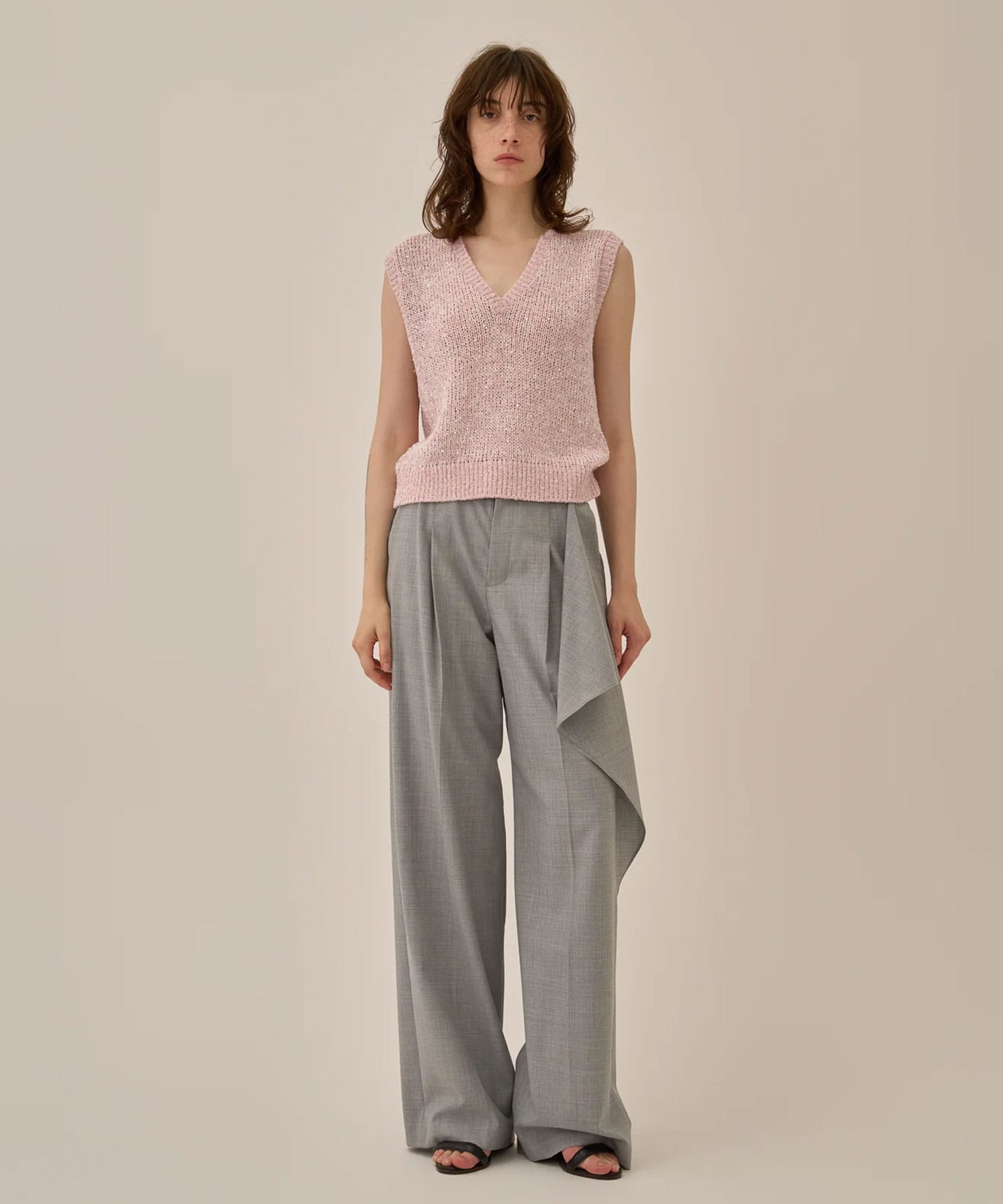 Ellen drape panel pants GY
