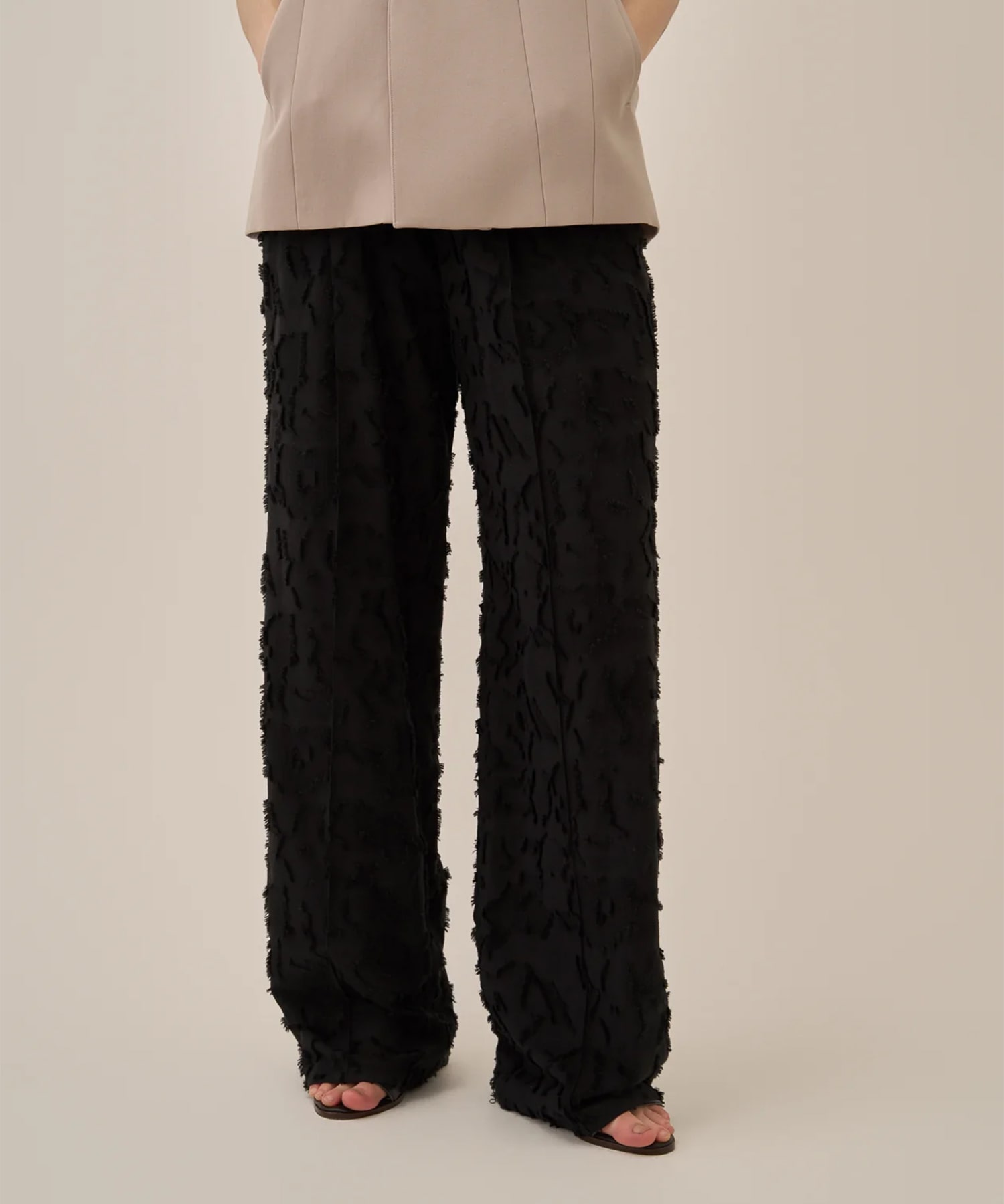 Block flower pants BK