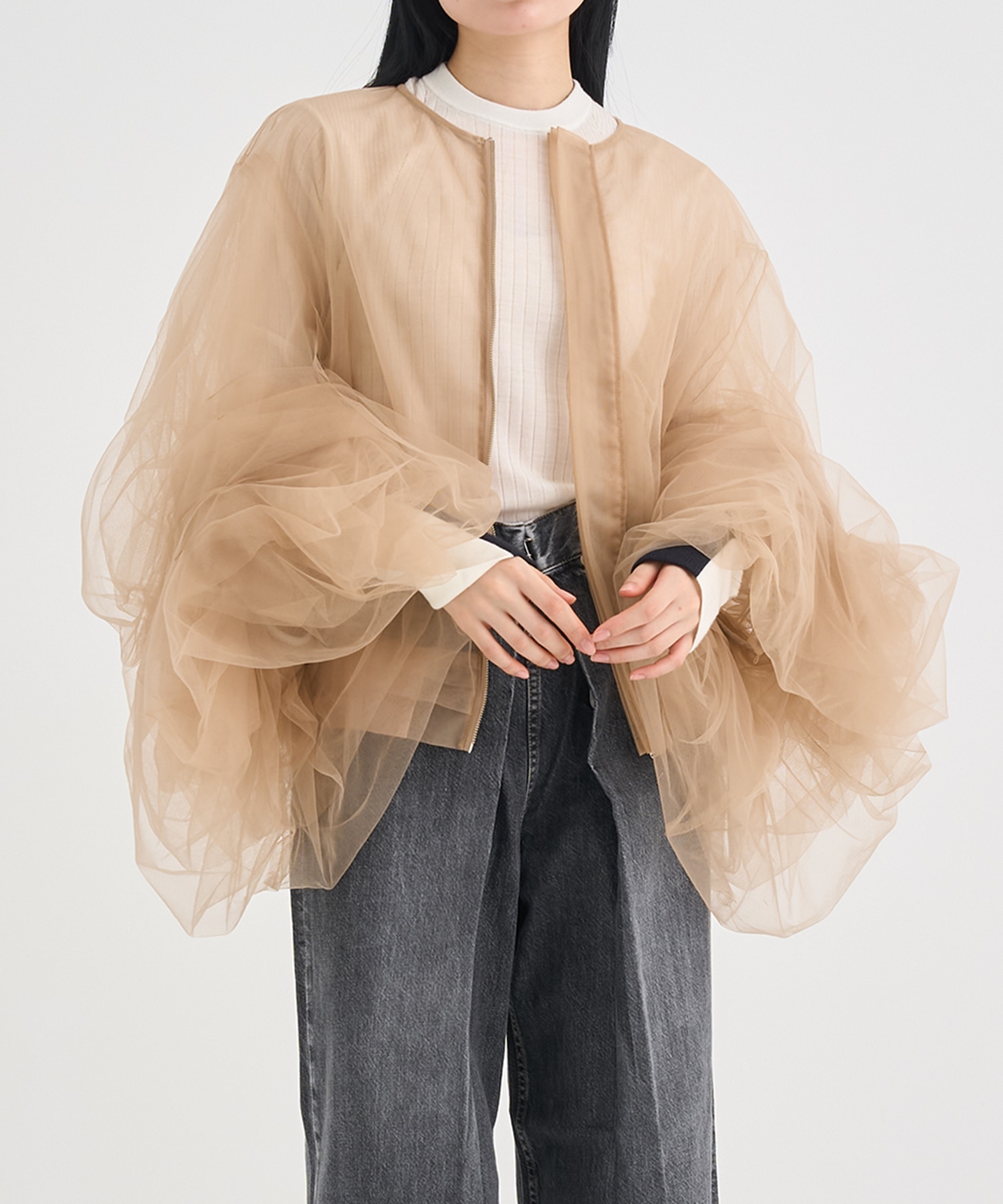 CJ-25029 Tulle Blouson