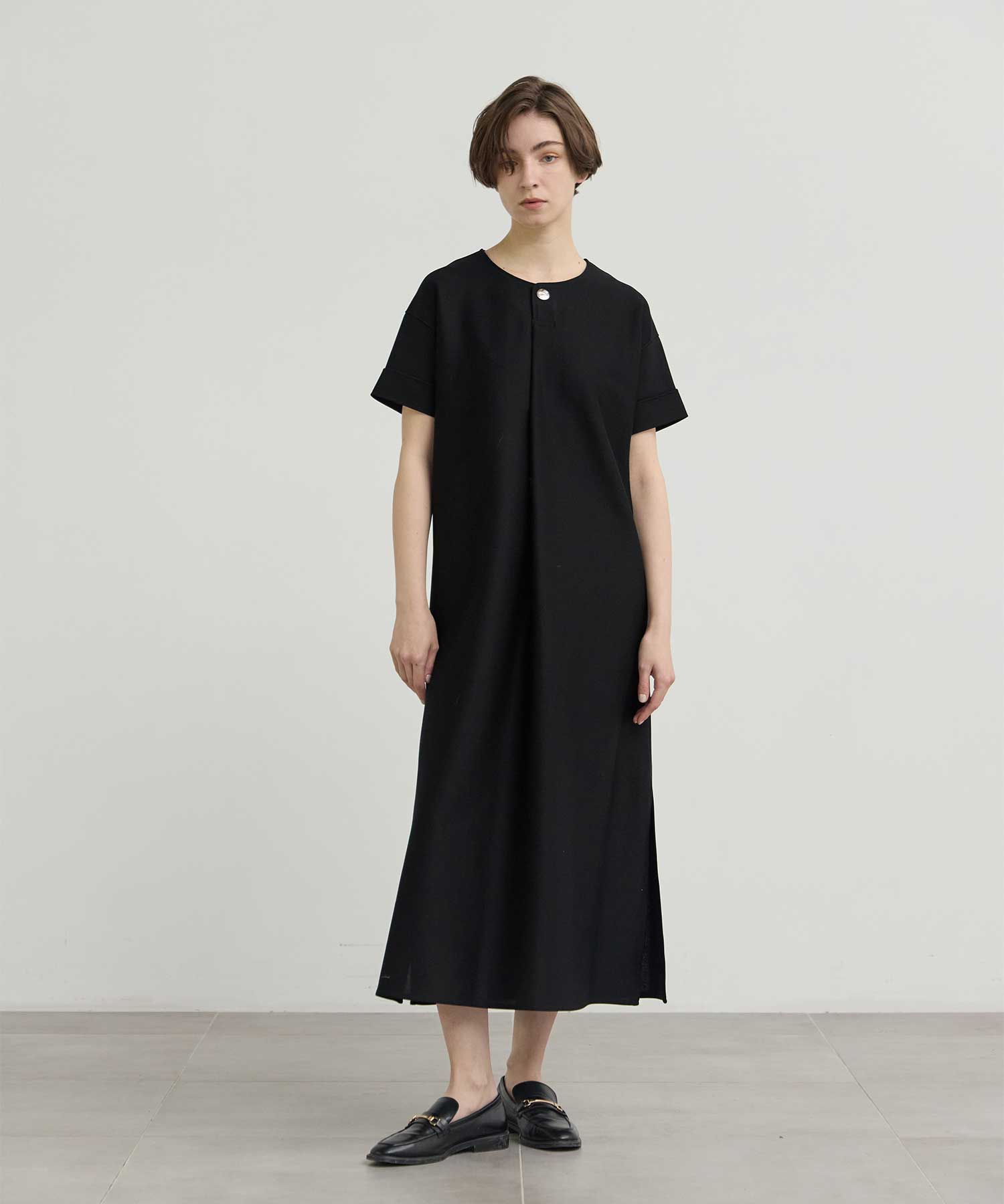 RERACS FRONT TUCK HENLY NECK DRESS