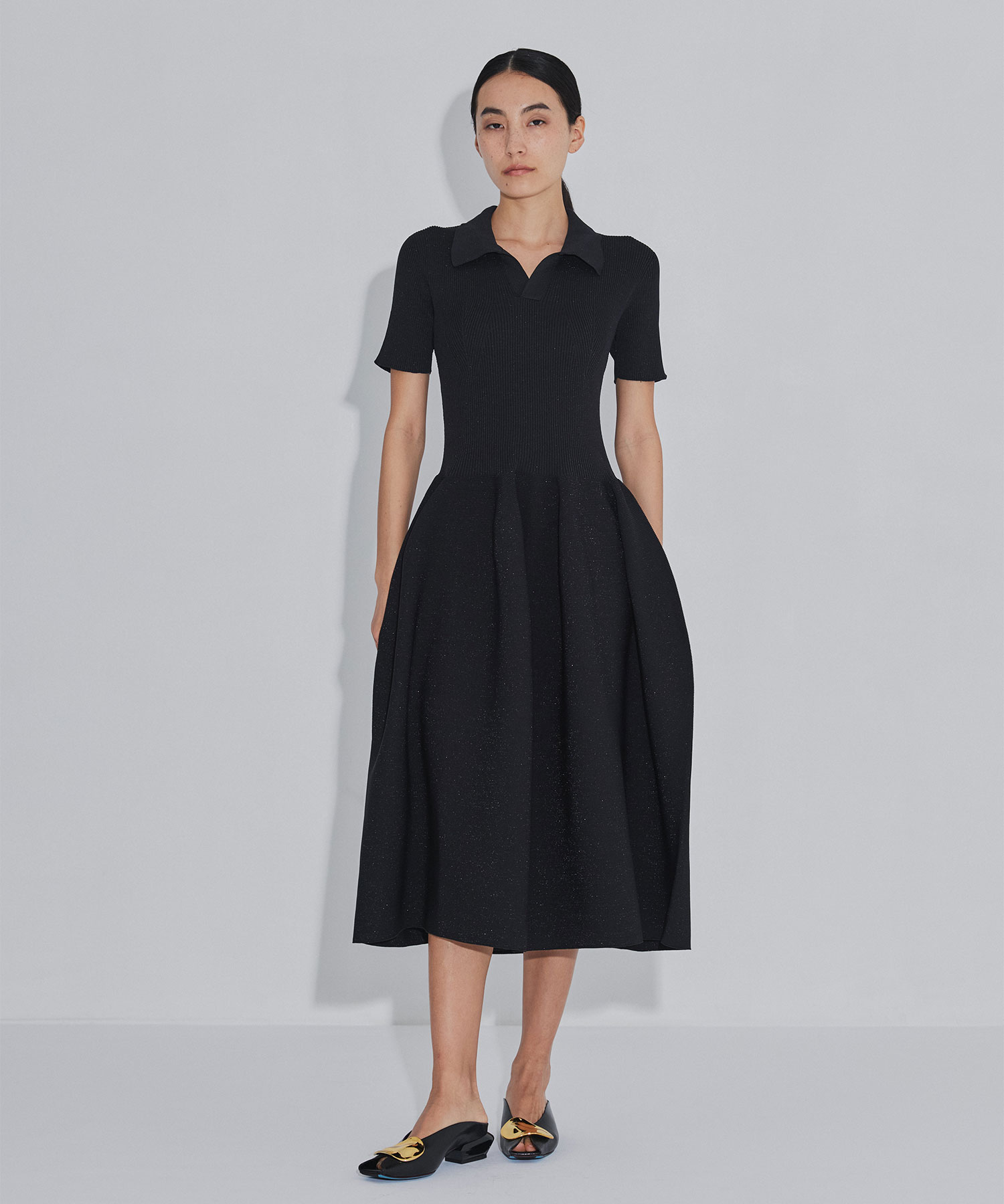 POTTERY GLITTER SHORT SLEEVE POLO DRESS