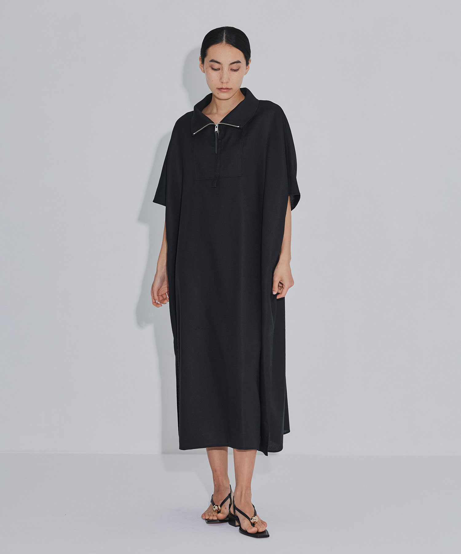 Y ITEM NAME COMPOSITION RERACS HIGH NECK ZIP UP DRESS