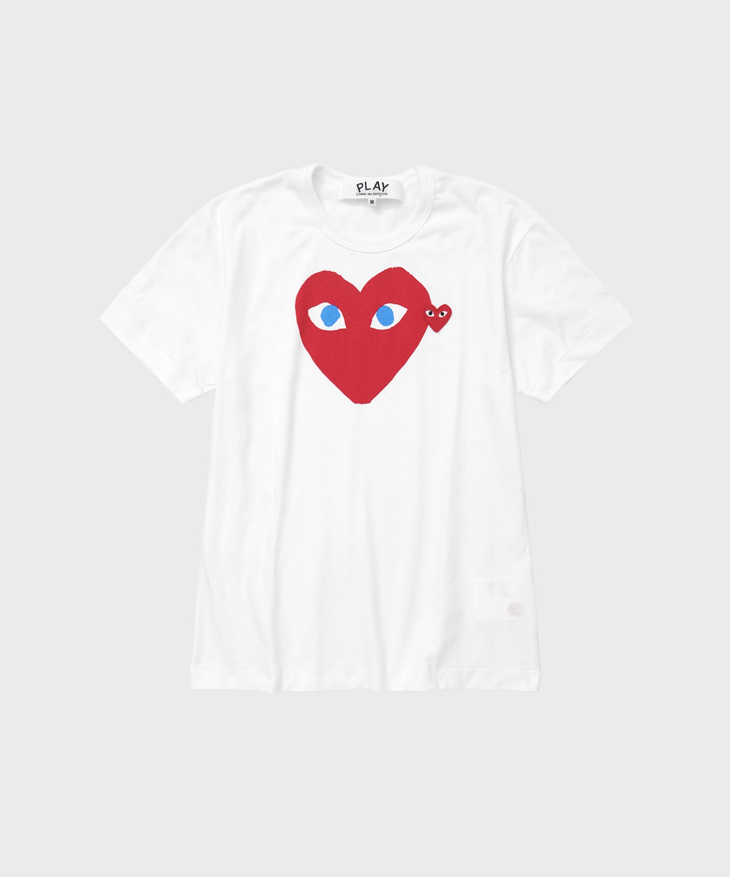 T-SHIRT LOGO PRINT RED HEART BLUE EYES