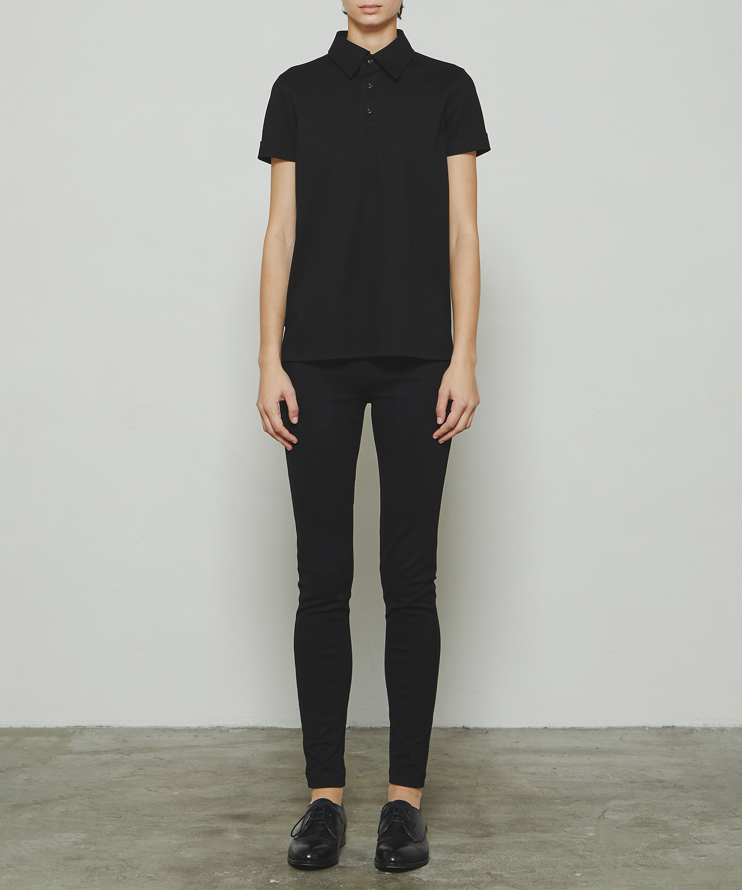 RERACS REGULAR COLLAR POLO DRESS BLOUSE