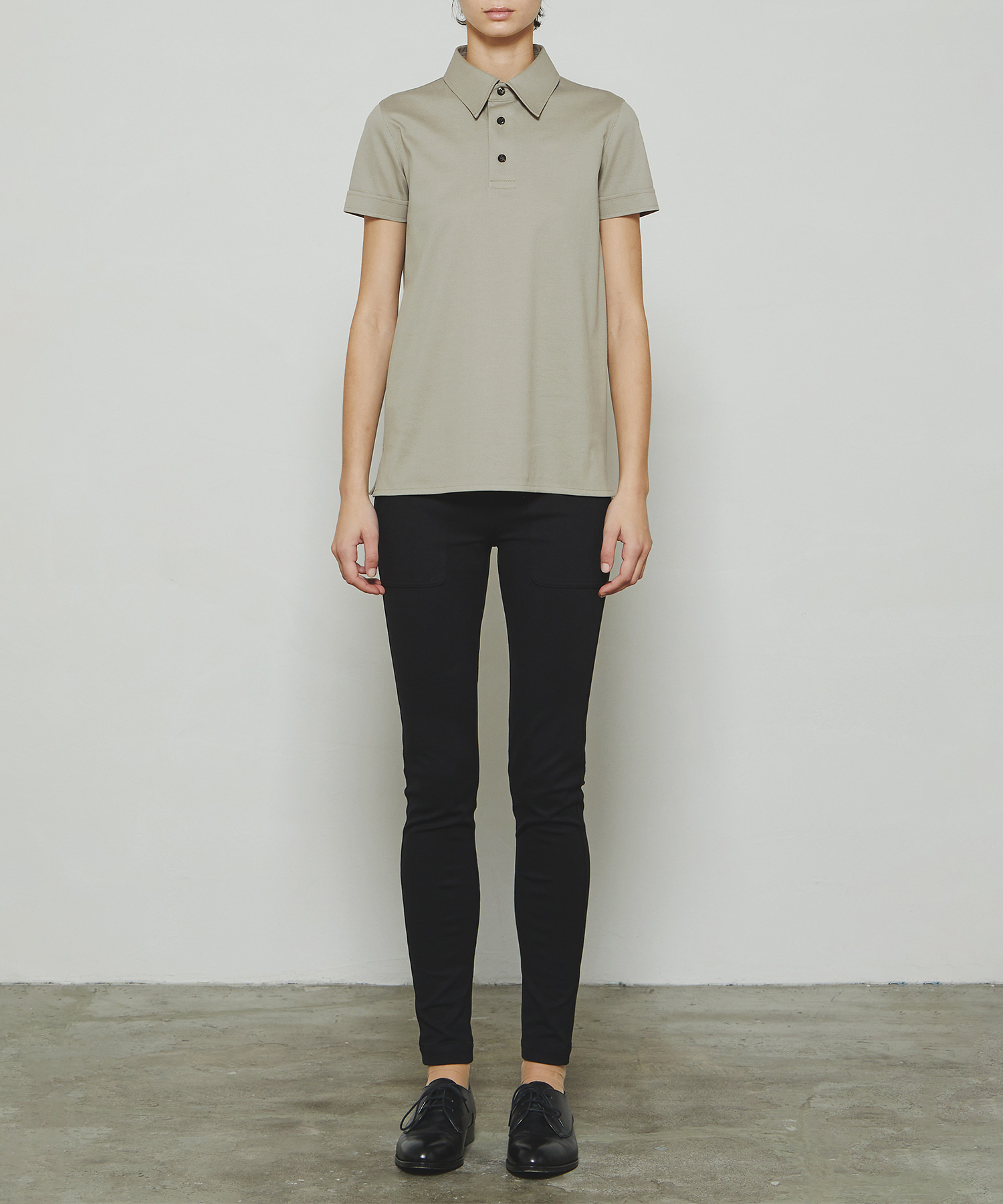 RERACS REGULAR COLLAR POLO DRESS BLOUSE