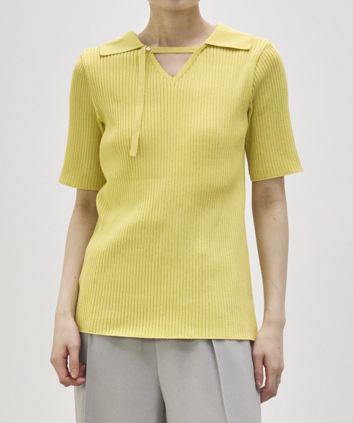Bustier Combi  Harf Sleeve Knit Tops