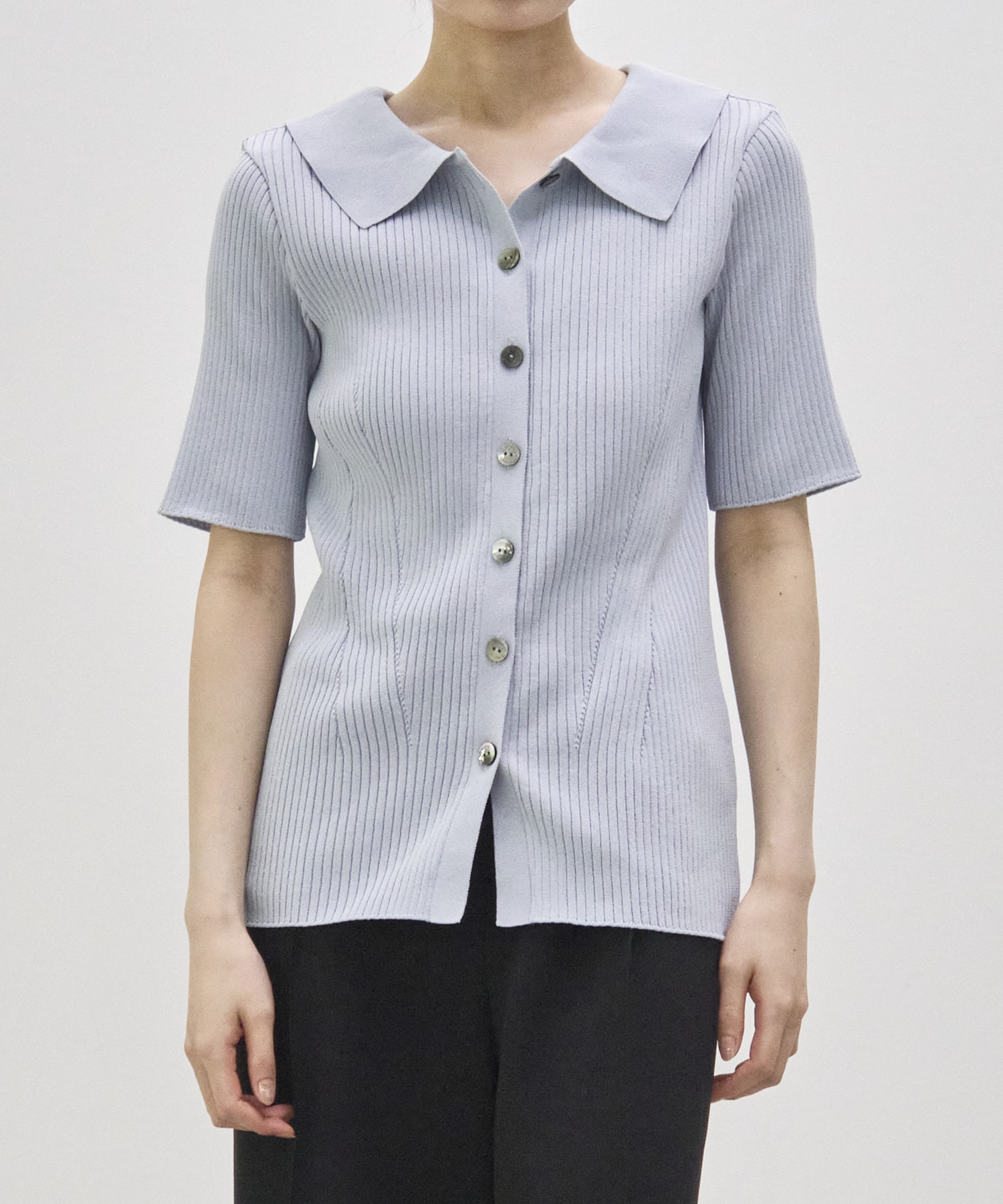 Bustier Combi  Harf Sleeve Knit Tops
