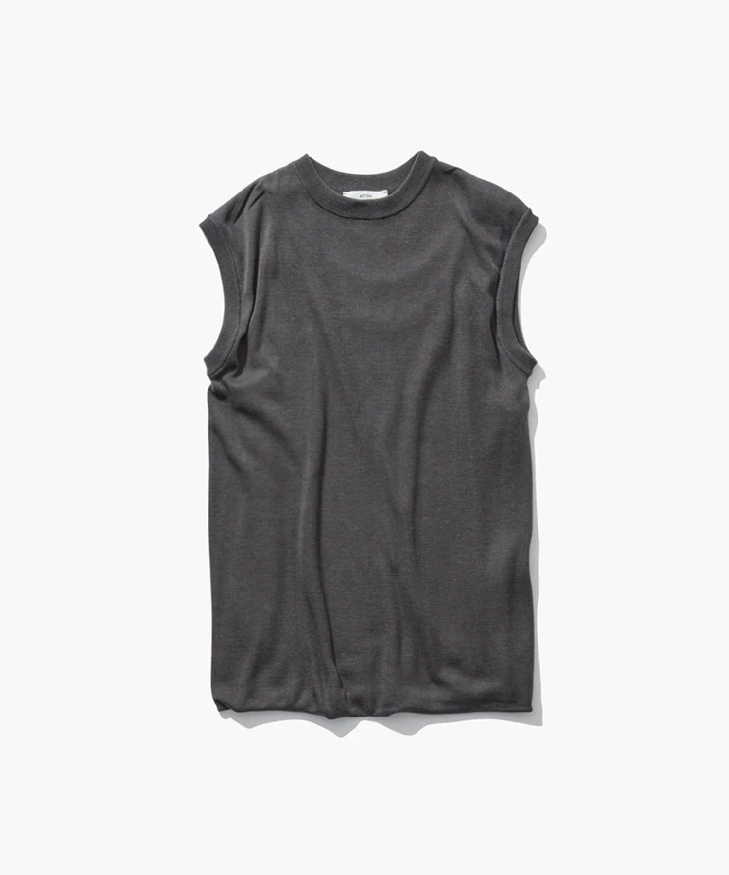SILK BLENDED CIRCULAR RIB FIT LAYERED TANK TOP