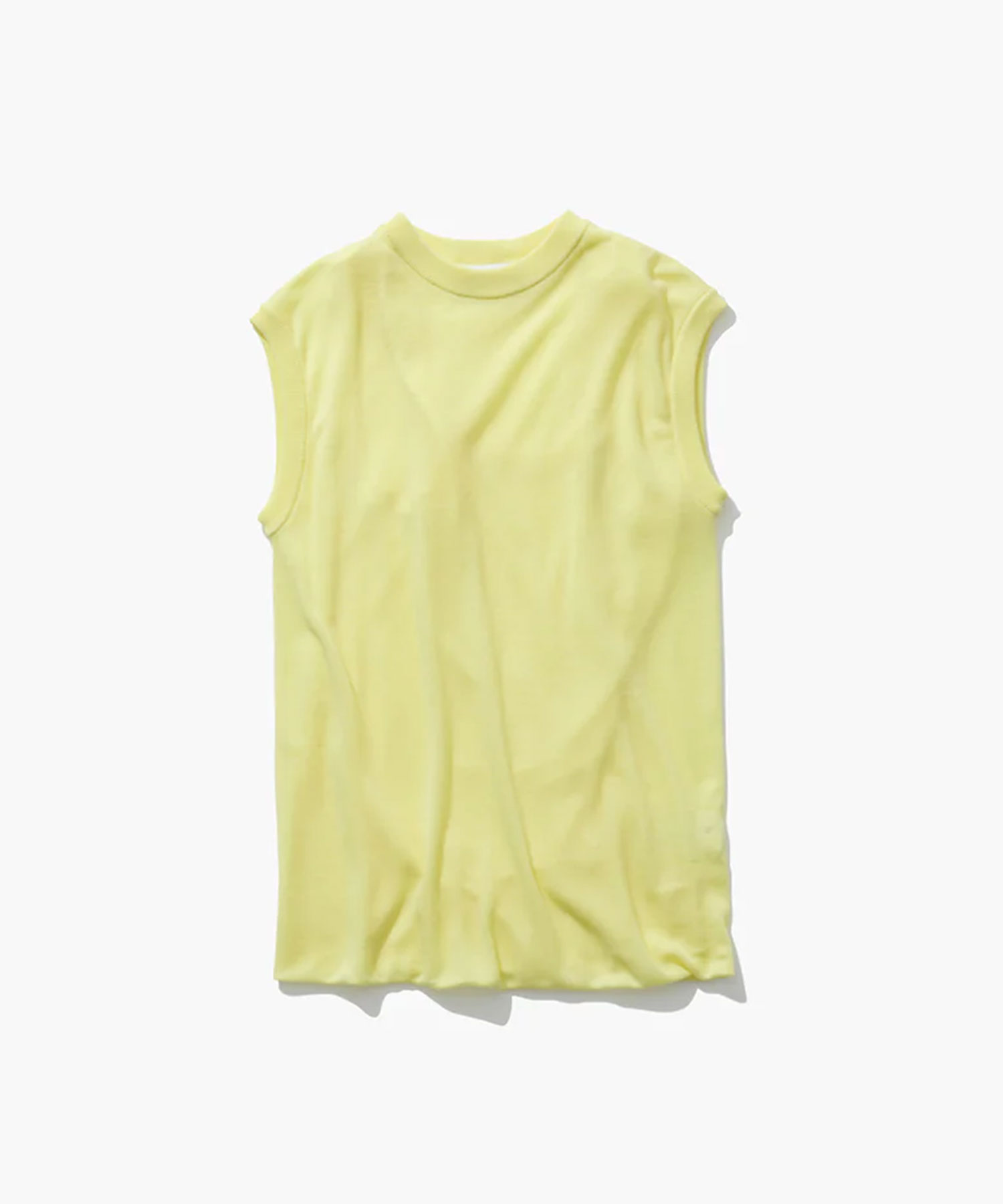 SILK BLENDED CIRCULAR RIB FIT LAYERED TANK TOP
