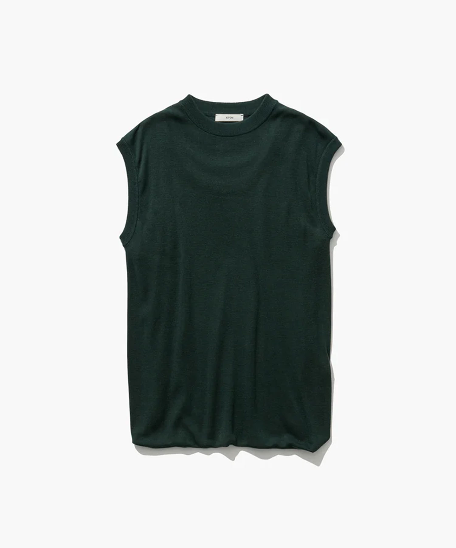 SILK BLENDED CIRCULAR RIB FIT LAYERED TANK TOP