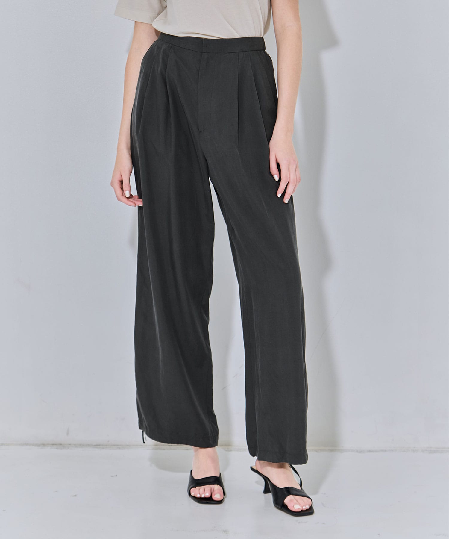 SILK SUEDE WIDE EASY PANTS