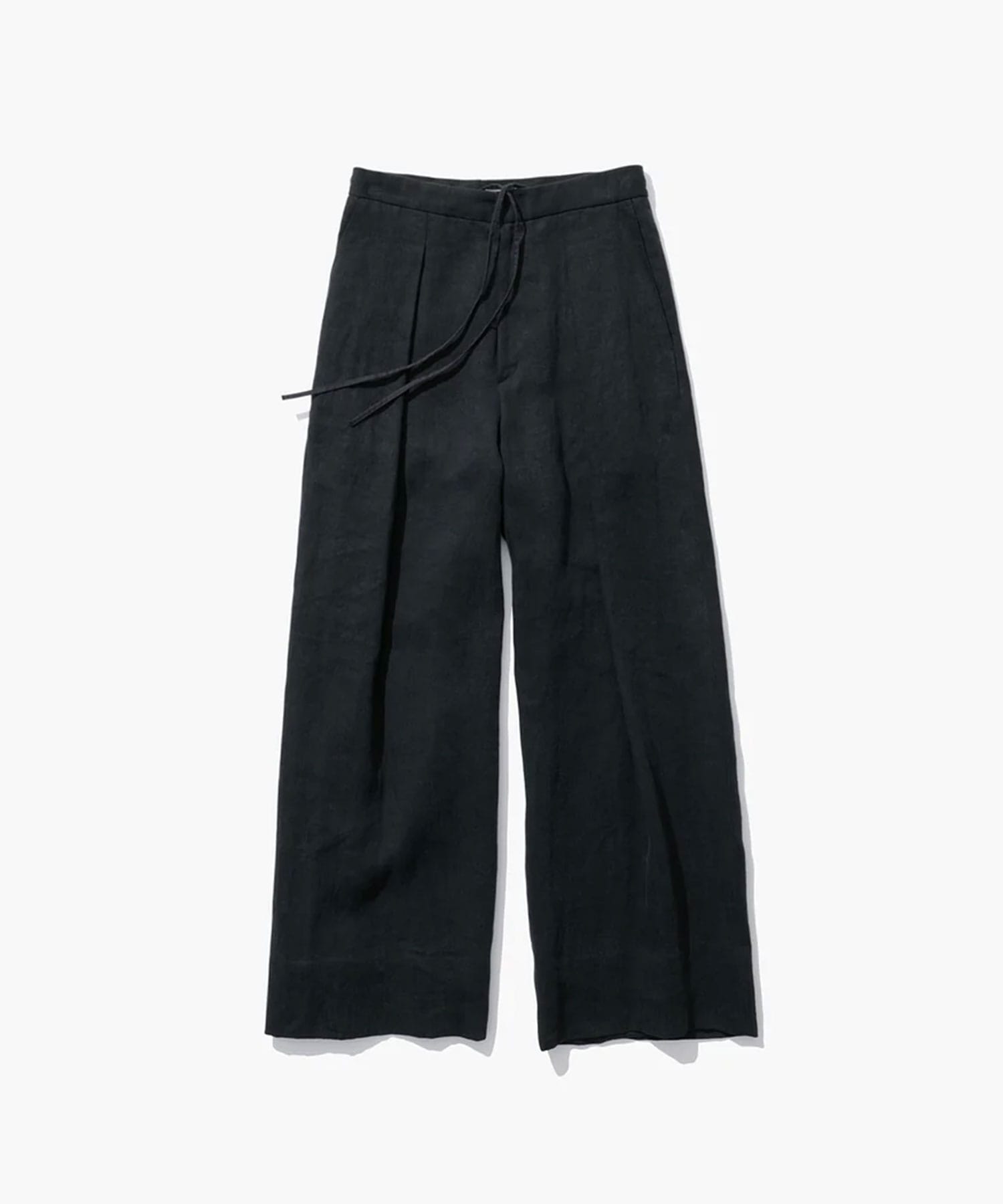 LINEN TWILL TUCKED EASY PANTS