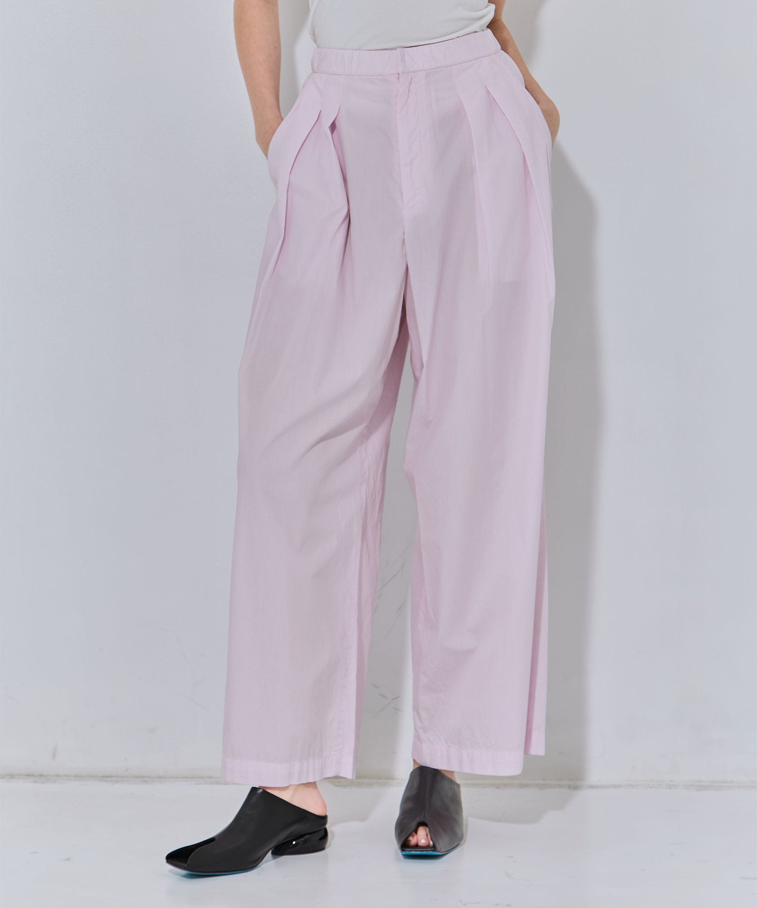NATURAL DYED COTTON LAWN TWO TUCKED PANTS