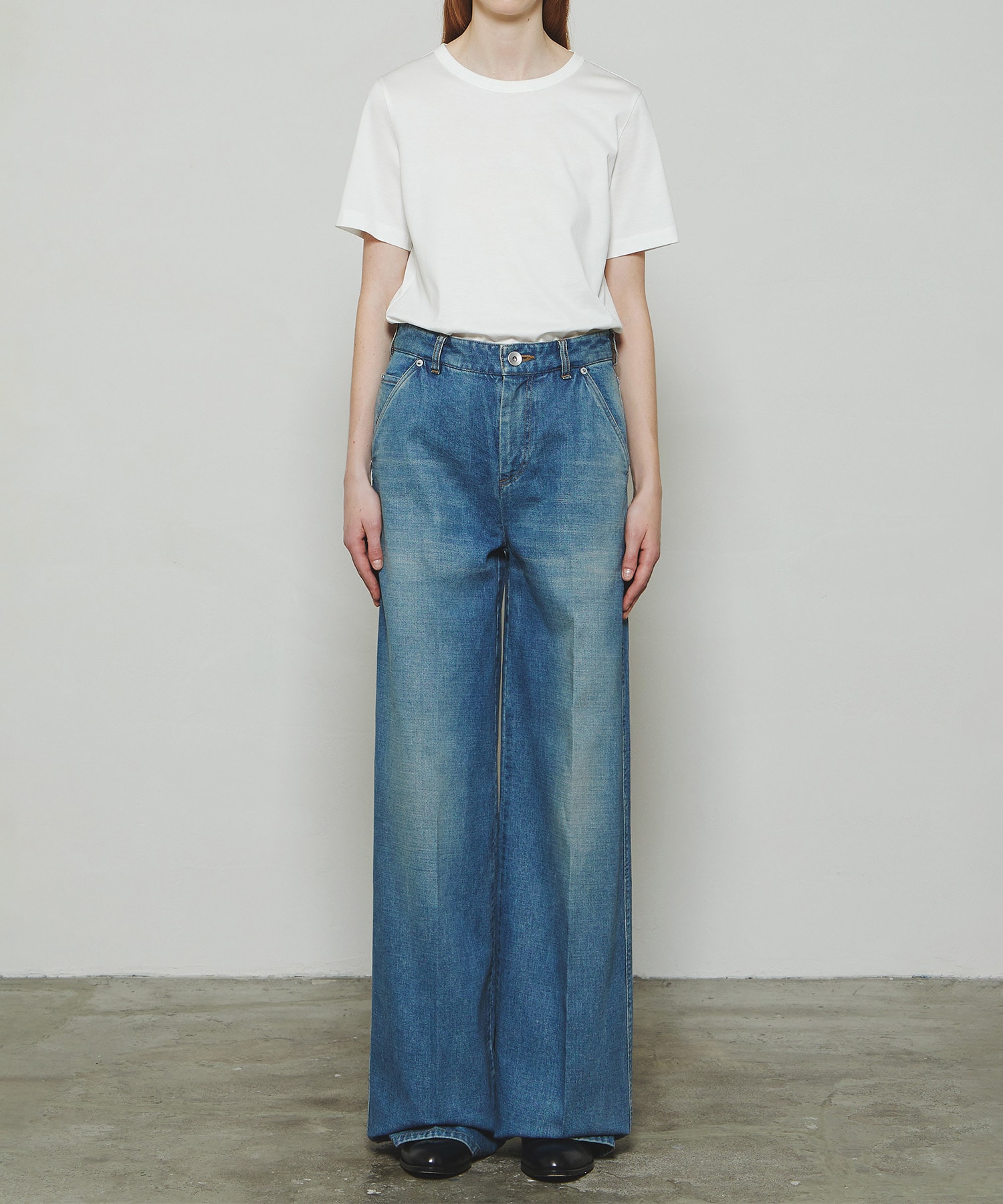 RERACS WIDE SLACKS DENIM PANTS