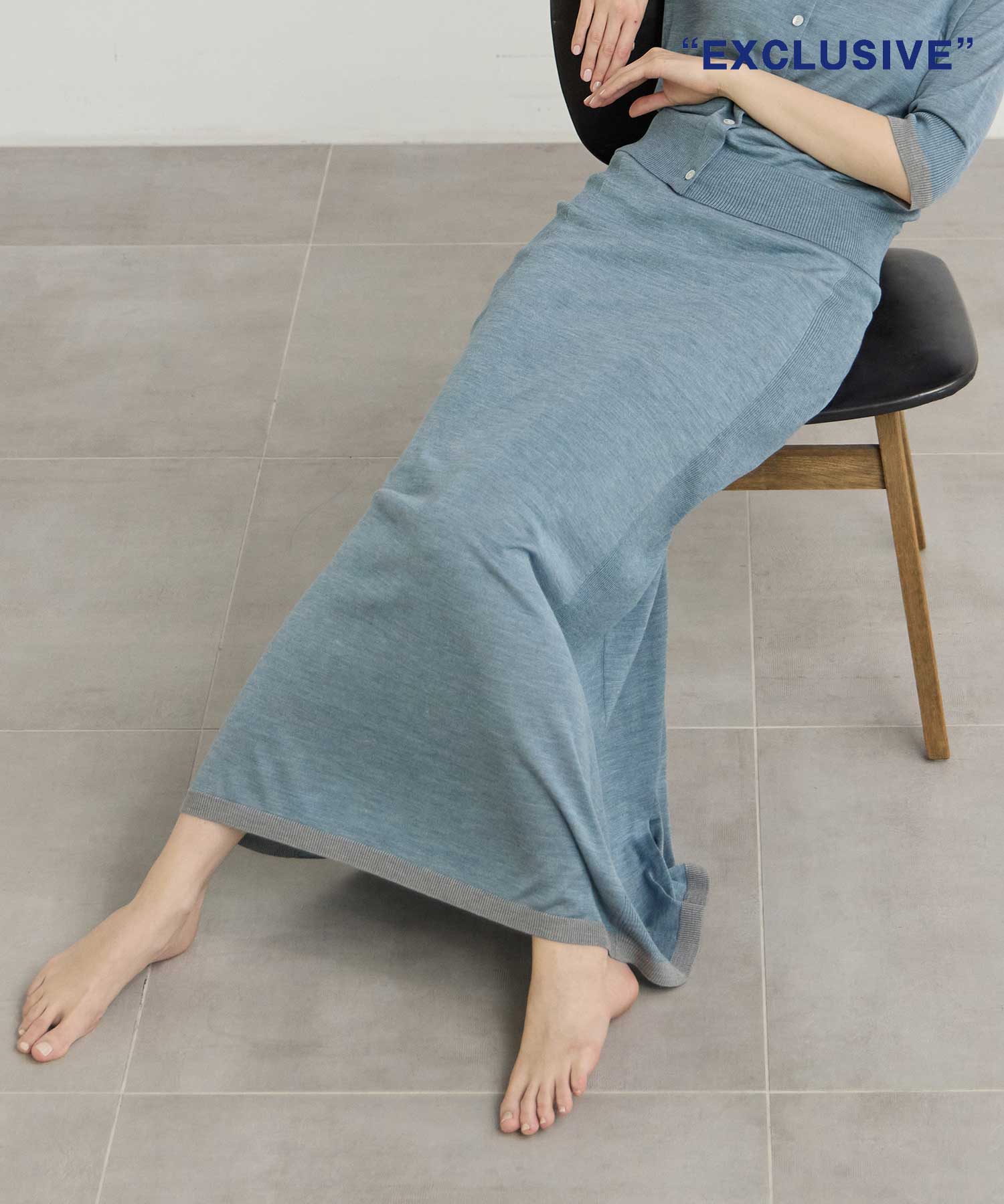 別注 Washable Silk Pencil Skirt