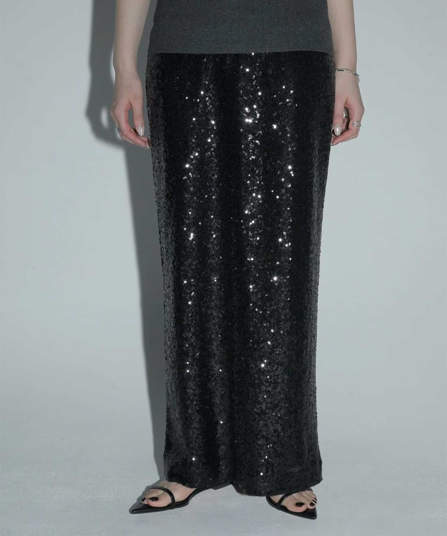 glitter pencil skirt