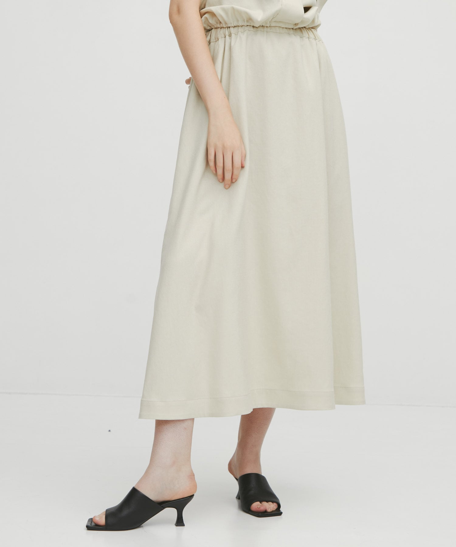 Waist Gather Flare Skirt